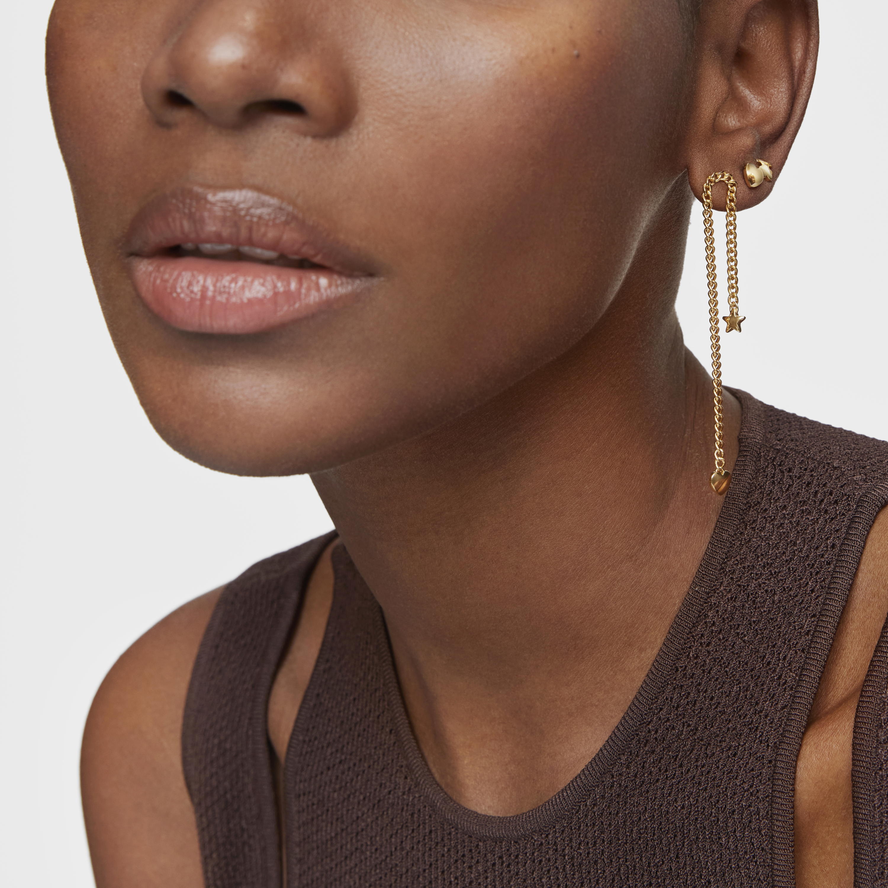 Long/short 18K gold vermeil Earrings Bold Motif