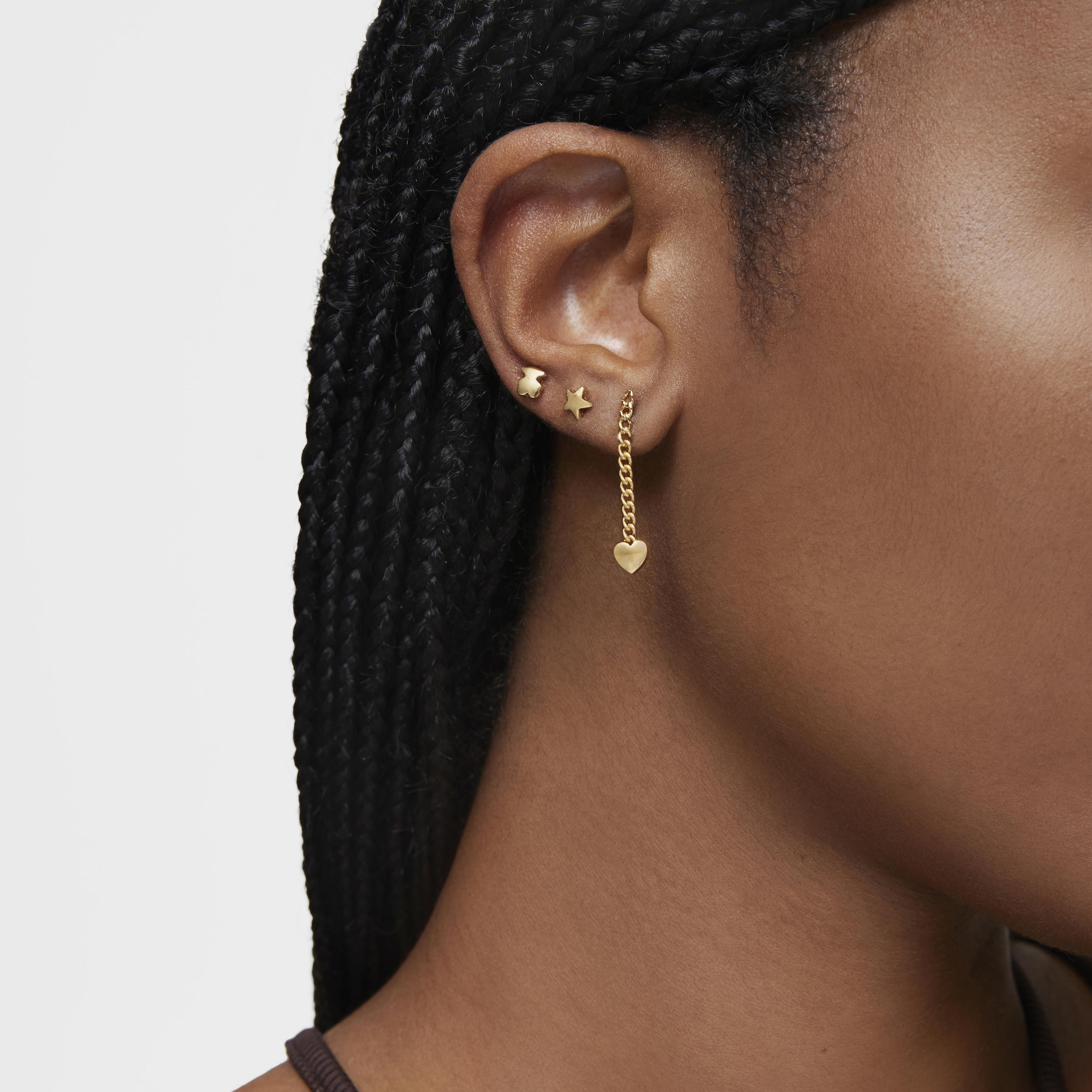 Long 18K gold vermeil heart Earrings Bold Motif