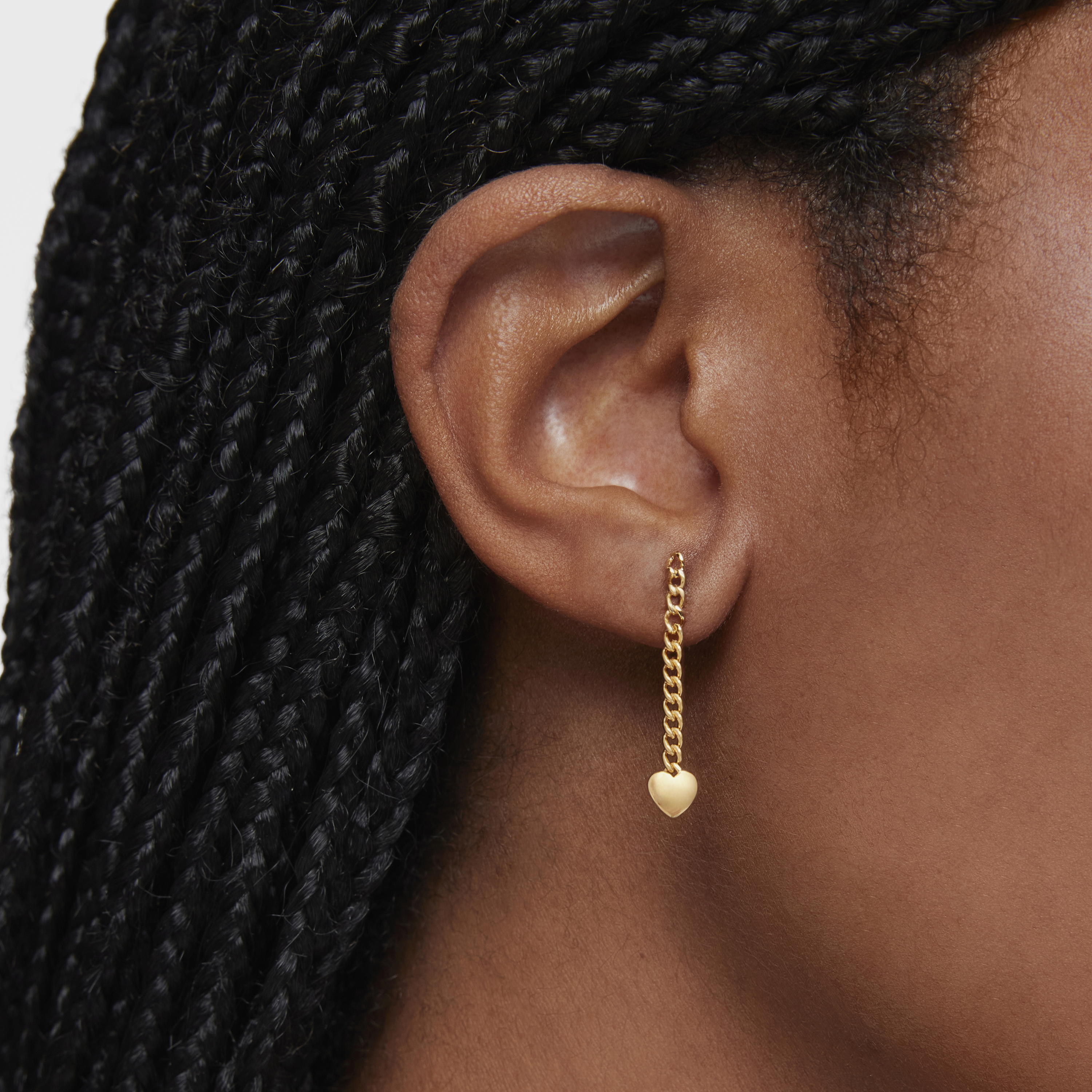 Long 18K gold vermeil heart Earrings Bold Motif