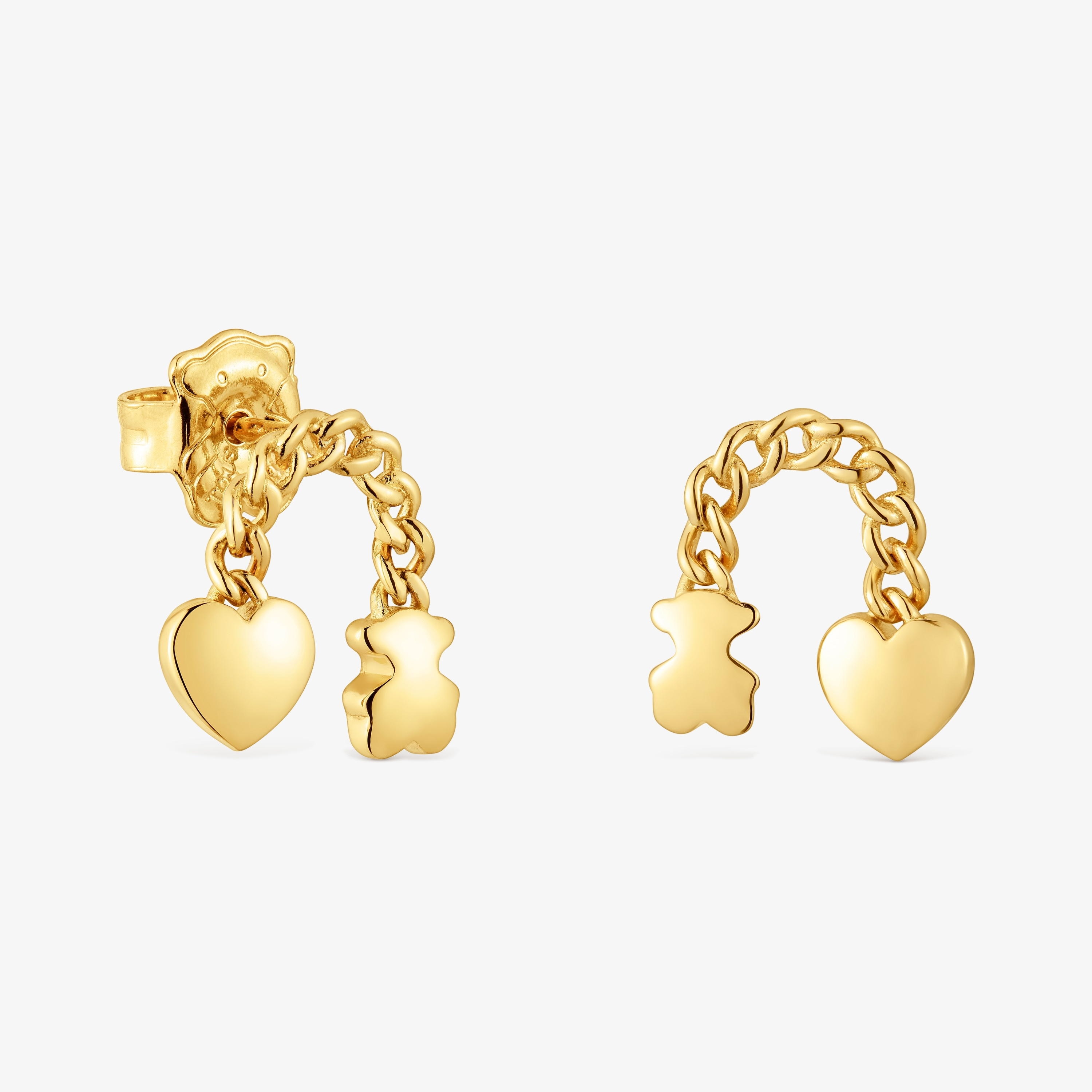 Short 18K gold vermeil Earrings with motifs Bold Motif