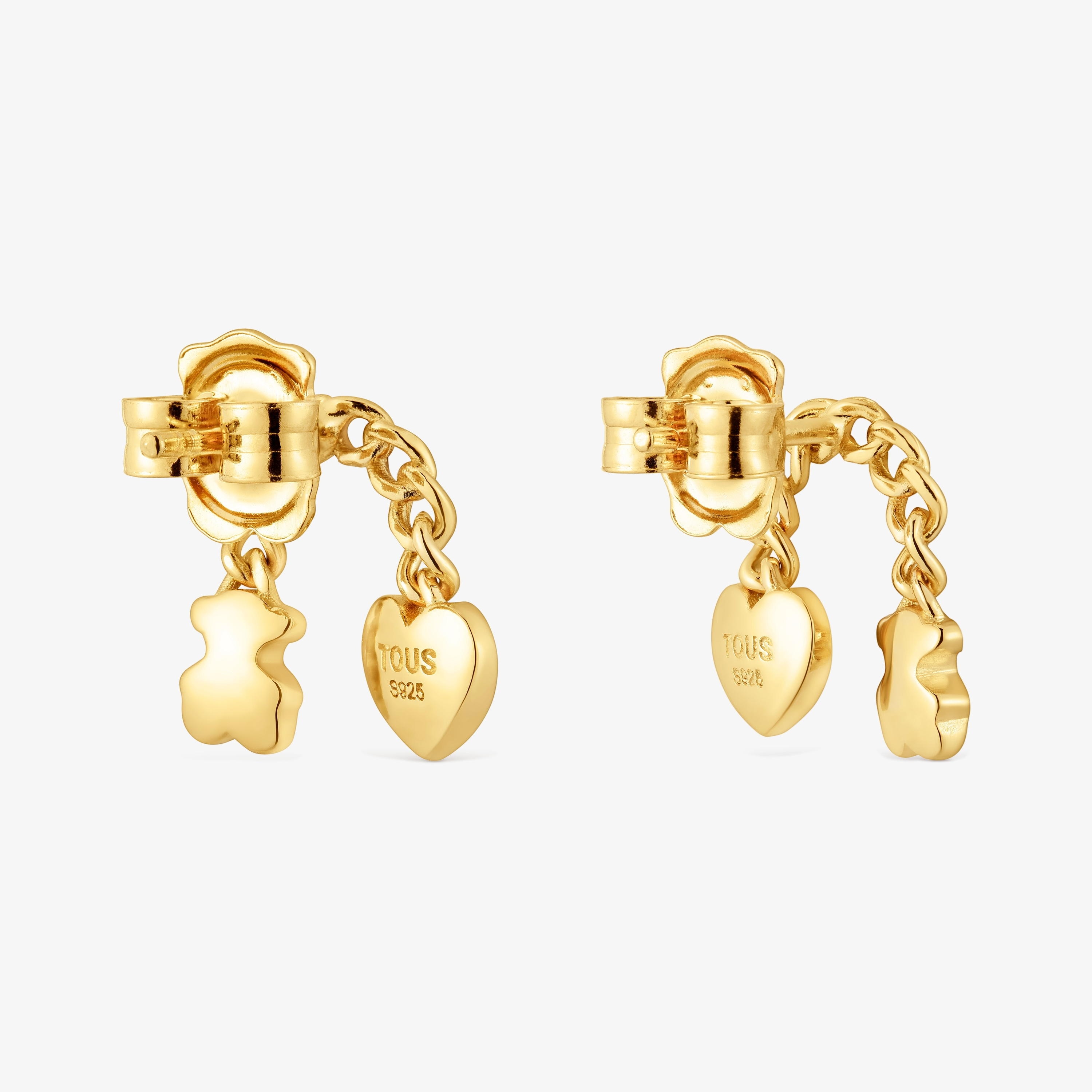 Short 18K gold vermeil Earrings with motifs Bold Motif