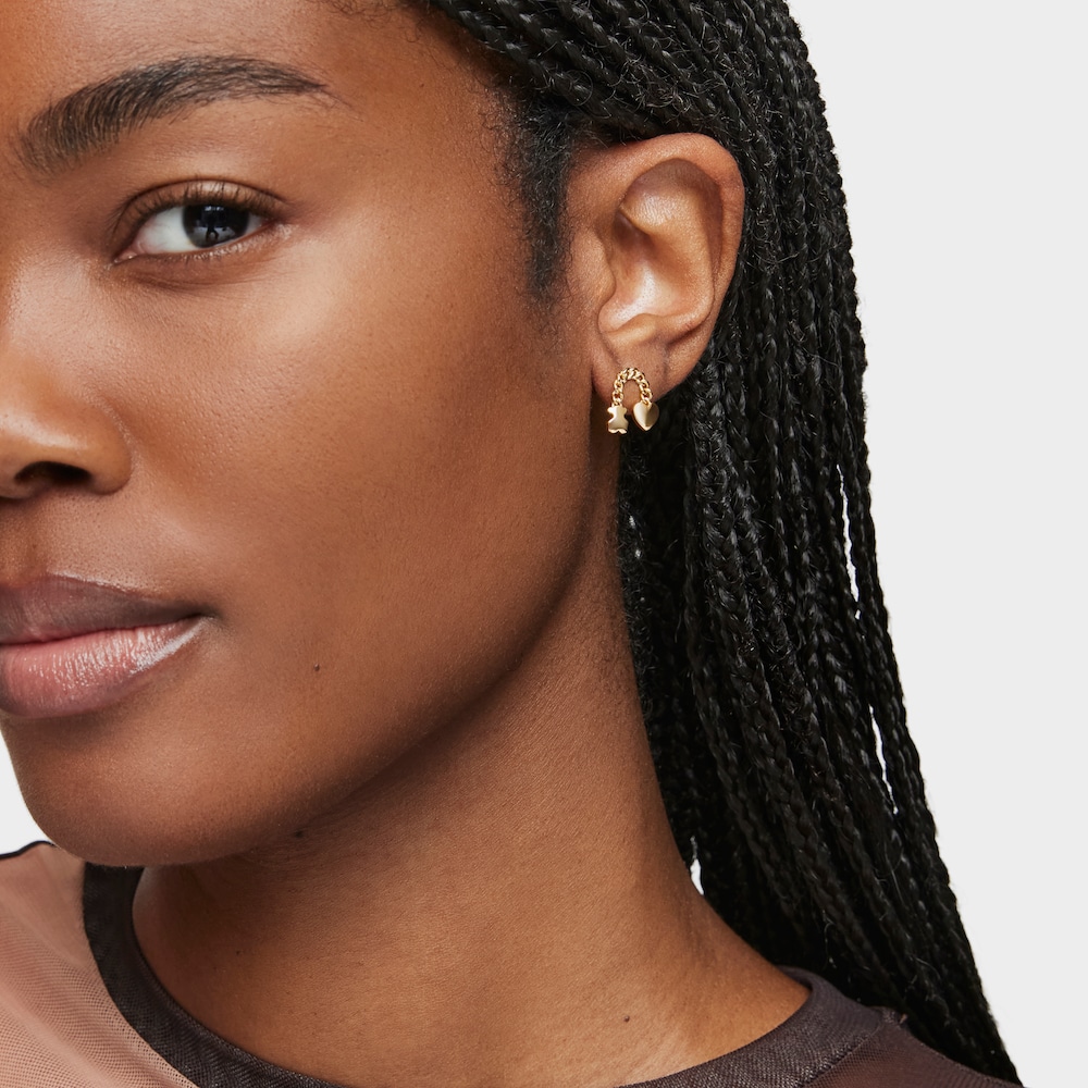 Kr&aacute;tk&eacute; N&aacute;u&scaron;nice ze stř&iacute;bra pozlacen&eacute;ho 18kar&aacute;tov&yacute;m zlatem s&nbsp;motivy Bold Motif