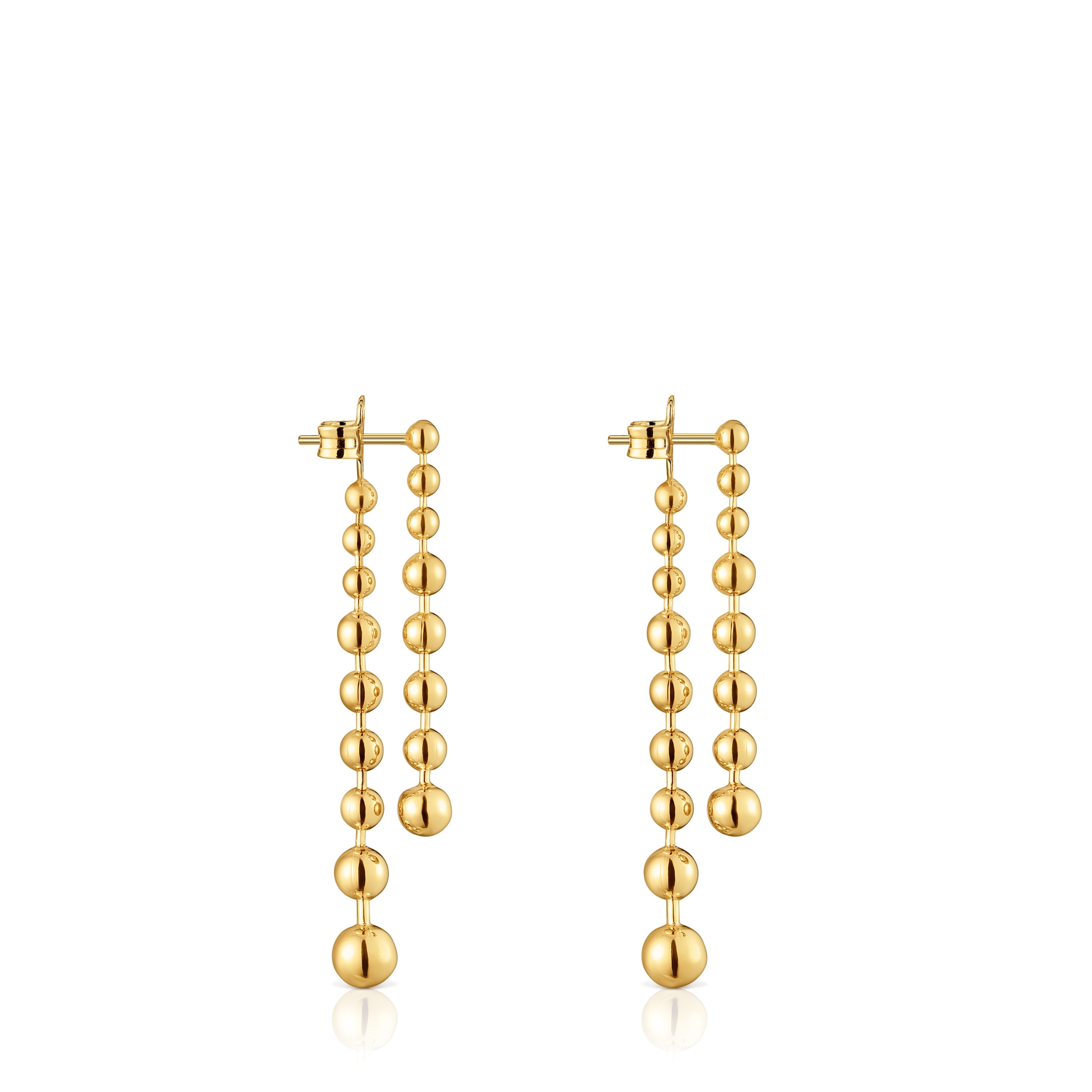 Long double Earrings with 18kt gold plating over silver Gloss