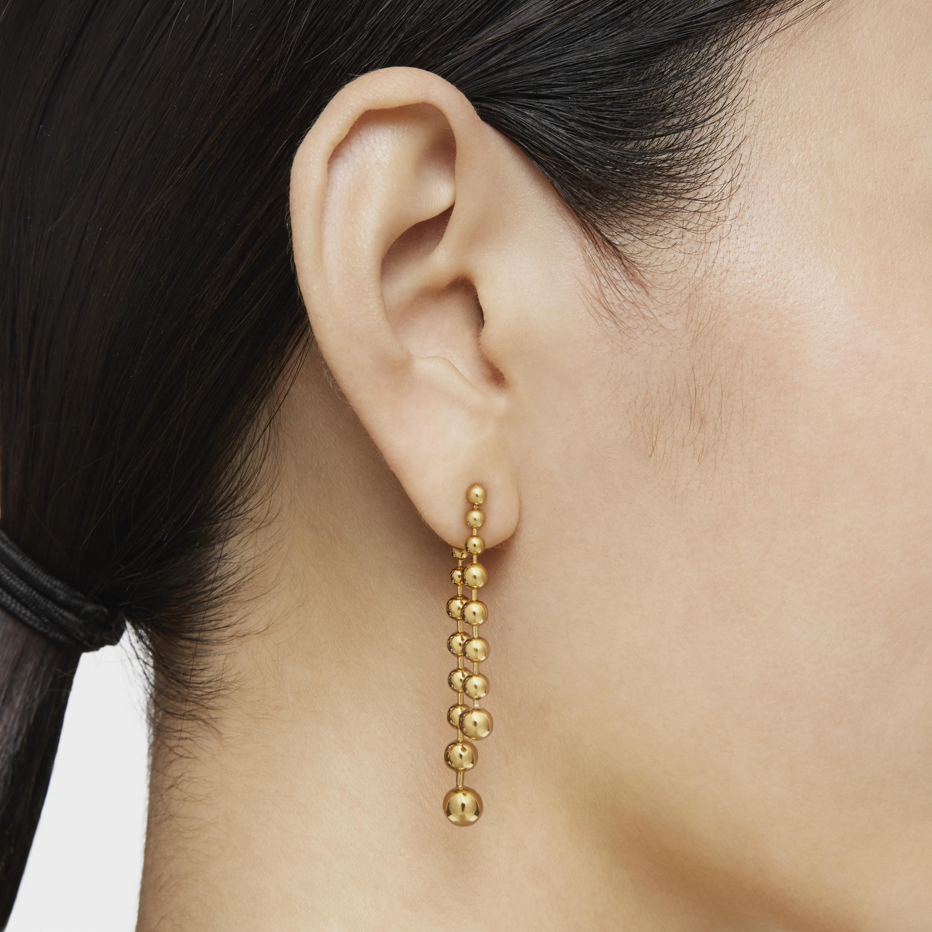Long double Earrings with 18kt gold plating over silver Gloss
