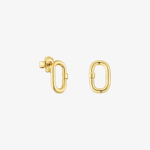 Small Earrings with 18K gold vermeil Hold Oval