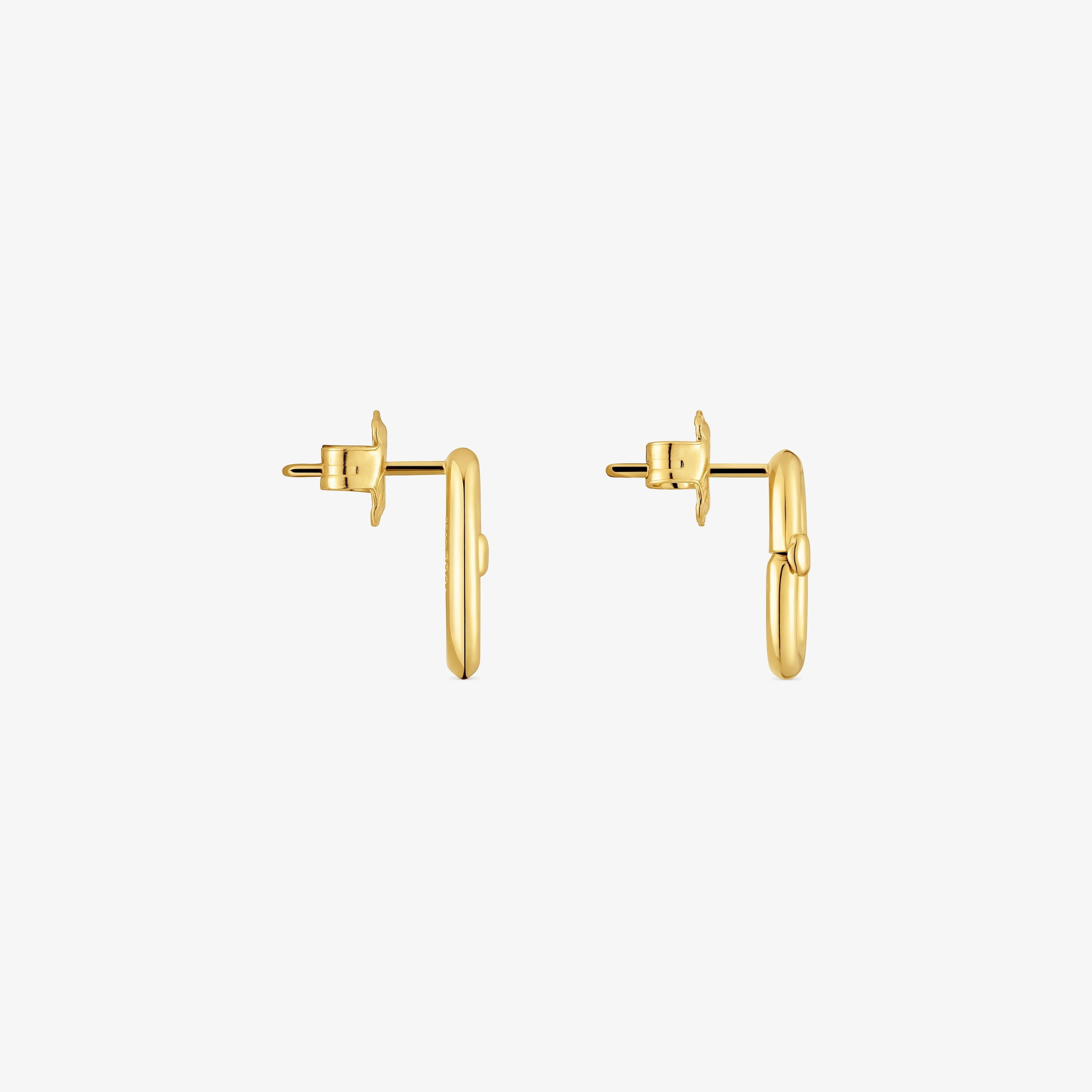 Small Earrings with 18K gold vermeil Hold Oval