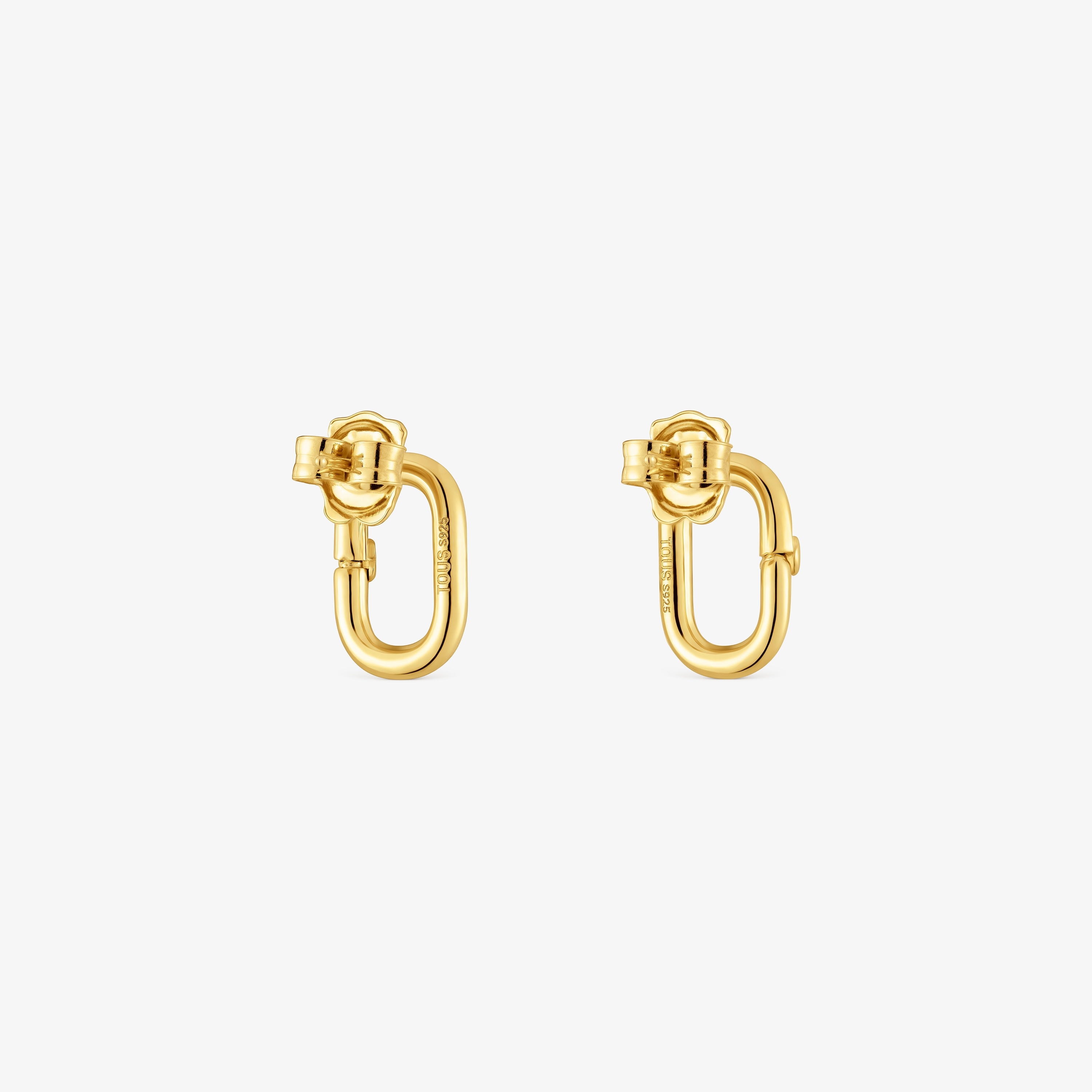 Small Earrings with 18K gold vermeil Hold Oval