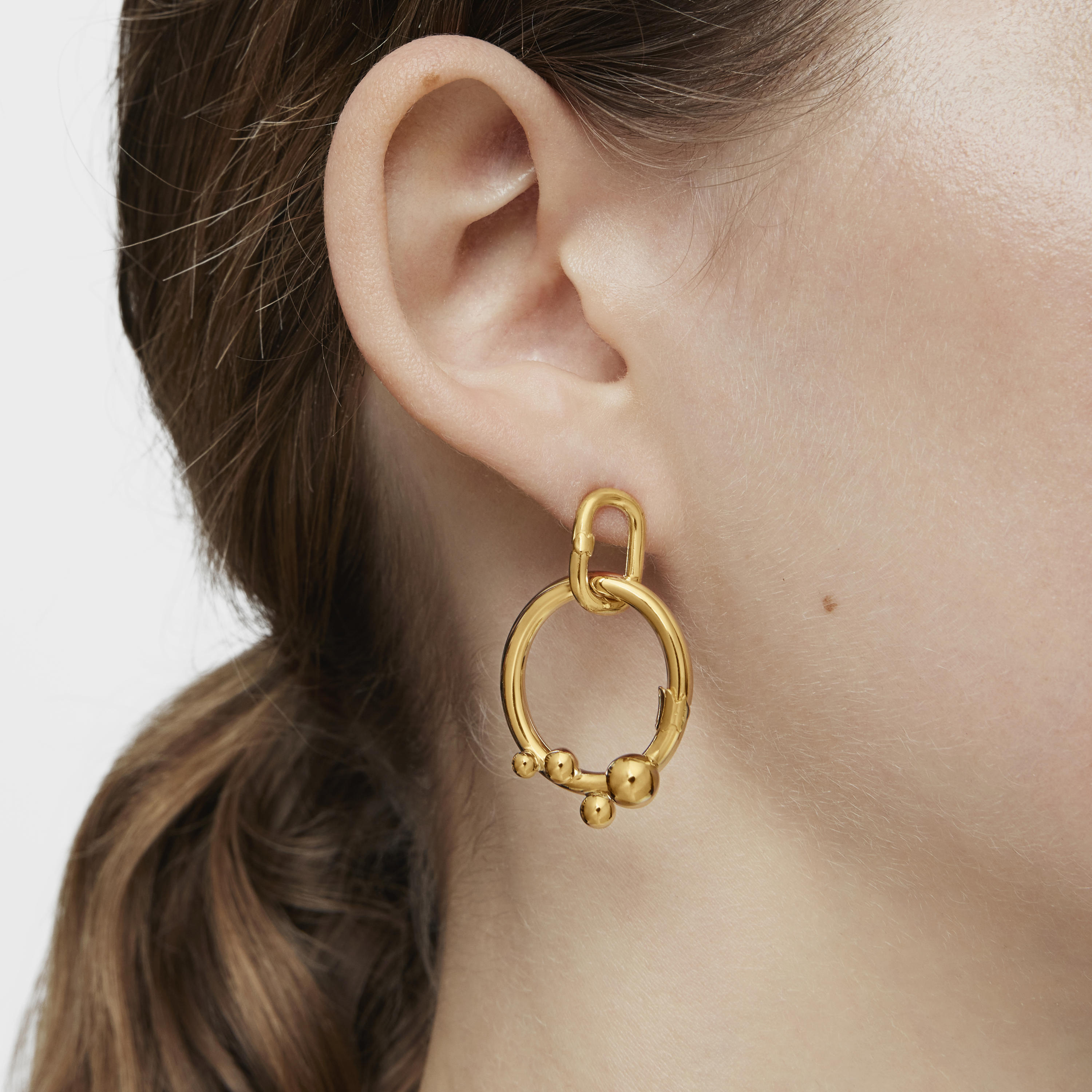Small Earrings with 18K gold vermeil Hold Oval