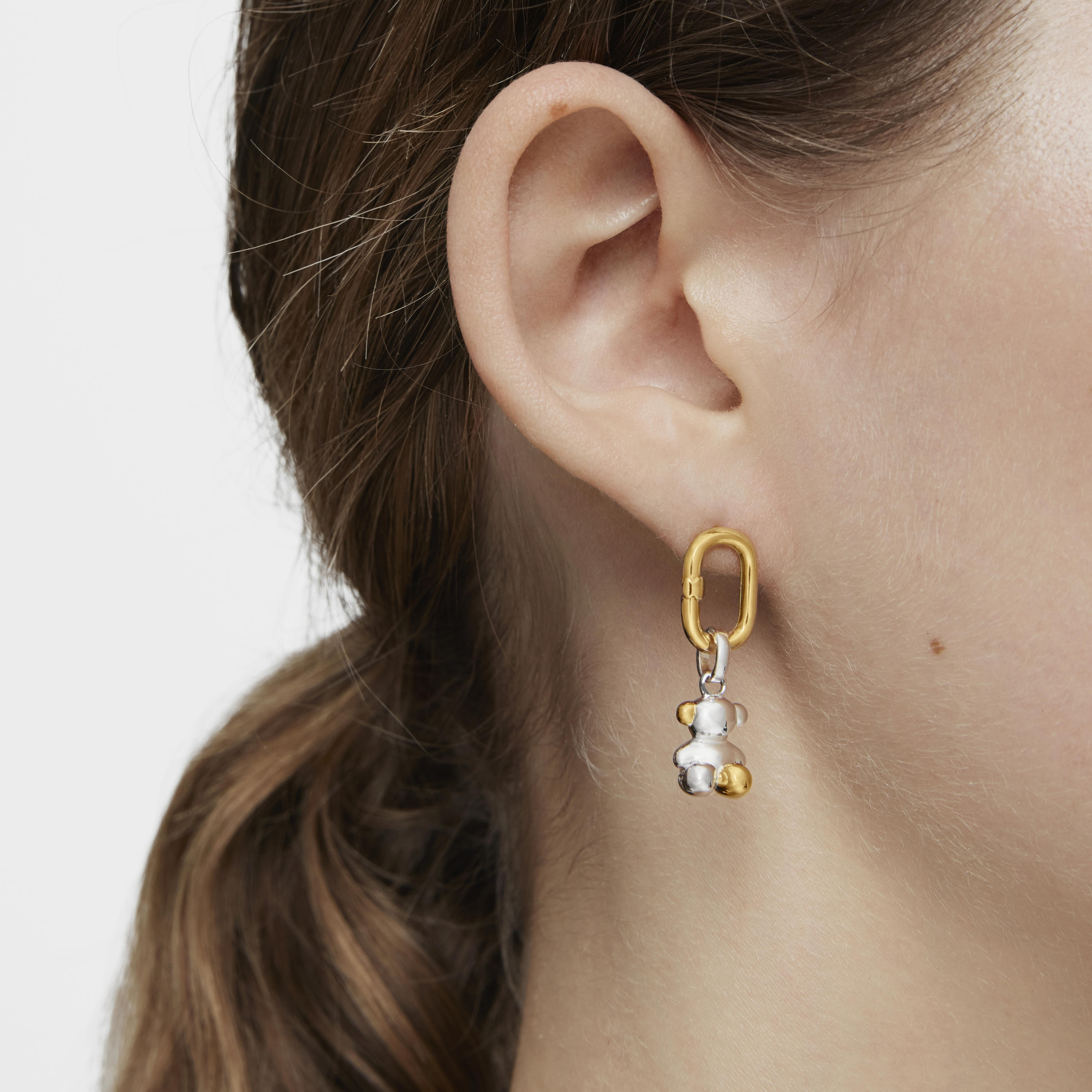 Small Earrings with 18K gold vermeil Hold Oval