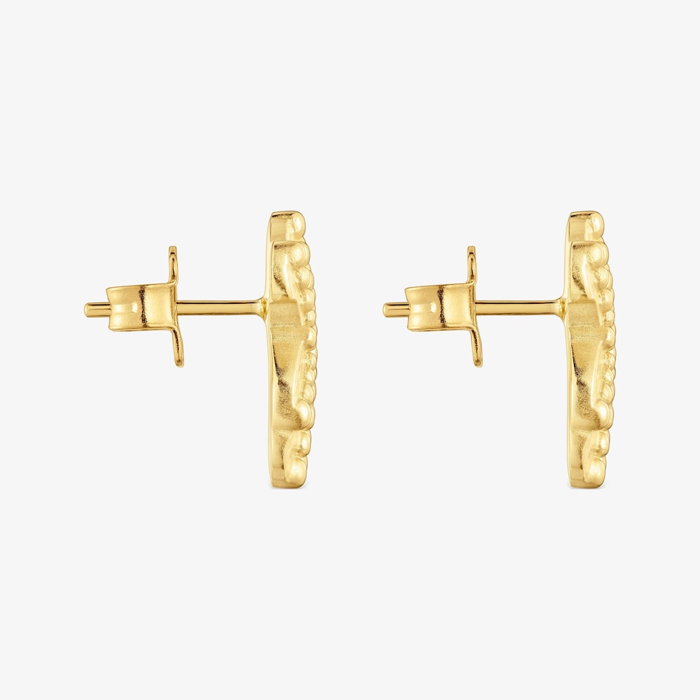 Pendientes peque&ntilde;os oso con ba&ntilde;o de oro de 18&nbsp;kt sobre plata TOUS Grain