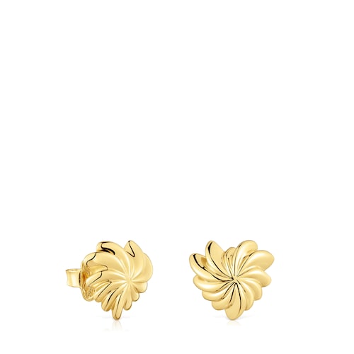 Pendientes pequeños con baño de oro de 18 kt sobre plata Galia