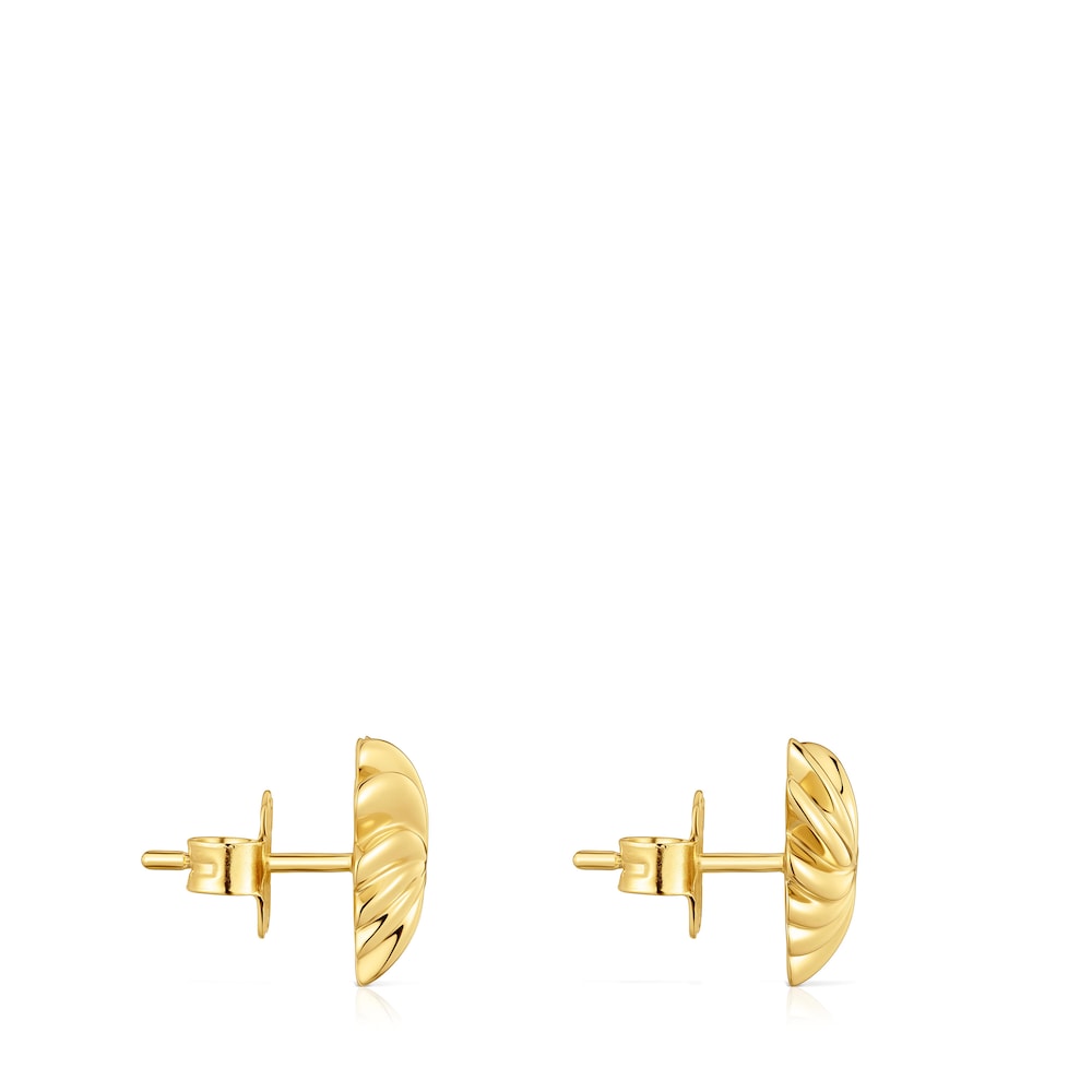 Pendientes pequeños con baño de oro de 18 kt sobre plata Galia image number 1