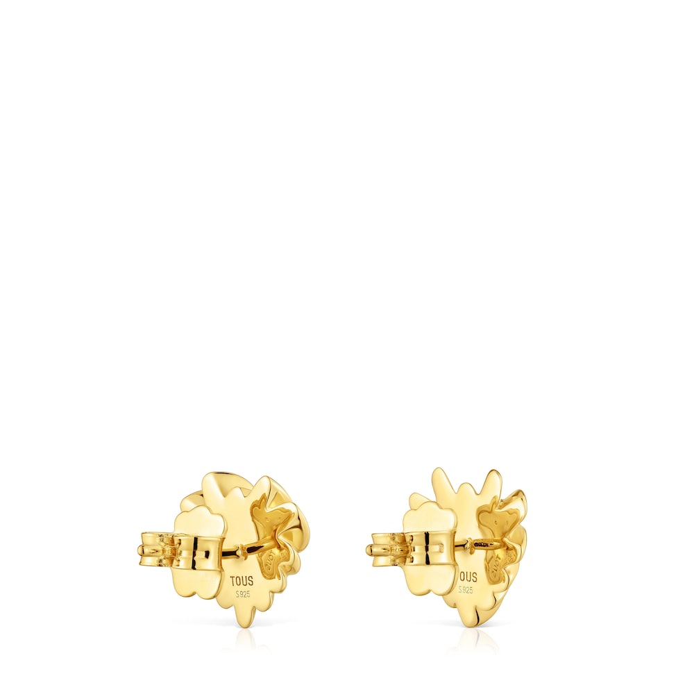 Pendientes pequeños con baño de oro de 18 kt sobre plata Galia image number 2
