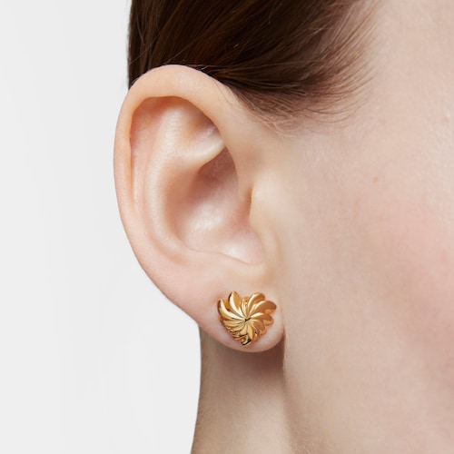 Pendientes pequeños con baño de oro de 18 kt sobre plata Galia