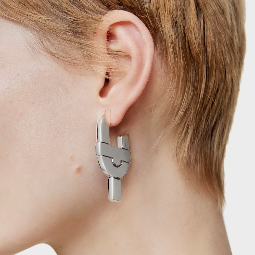 Silver and blue enamel Hoop earrings TOUS MANIFESTO image number 4
