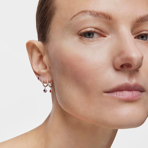 Silver short-long Earrings with gemstones TOUS Basic Colors