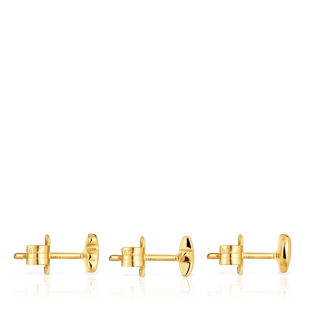 Pack of three 18kt gold plating over silver Earrings with motifs Bold Motif image number 1