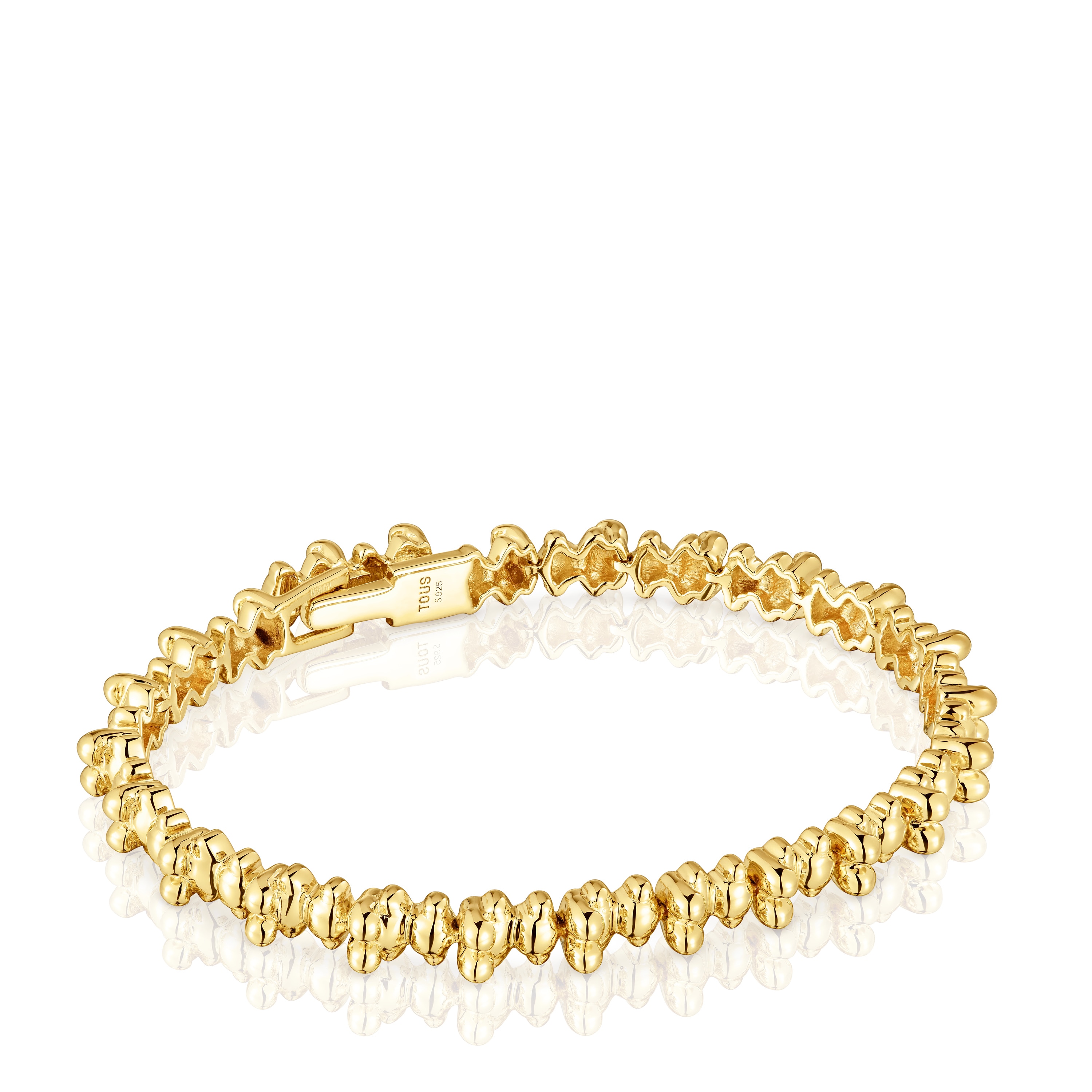 Pulsera cadena con baño de oro 18 kt sobre plata motivos oso Bold Bear