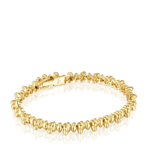 18 kt gold plating over silver chain Bracelet with bear motifs Bold Bear