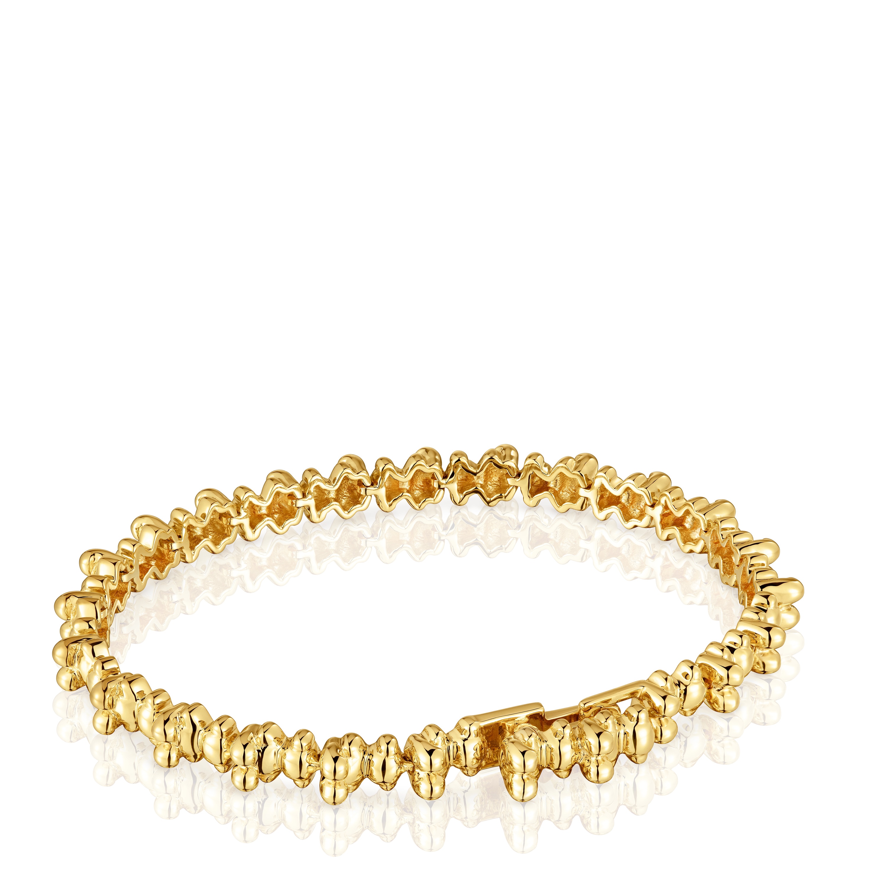Pulsera cadena con baño de oro 18 kt sobre plata motivos oso Bold Bear