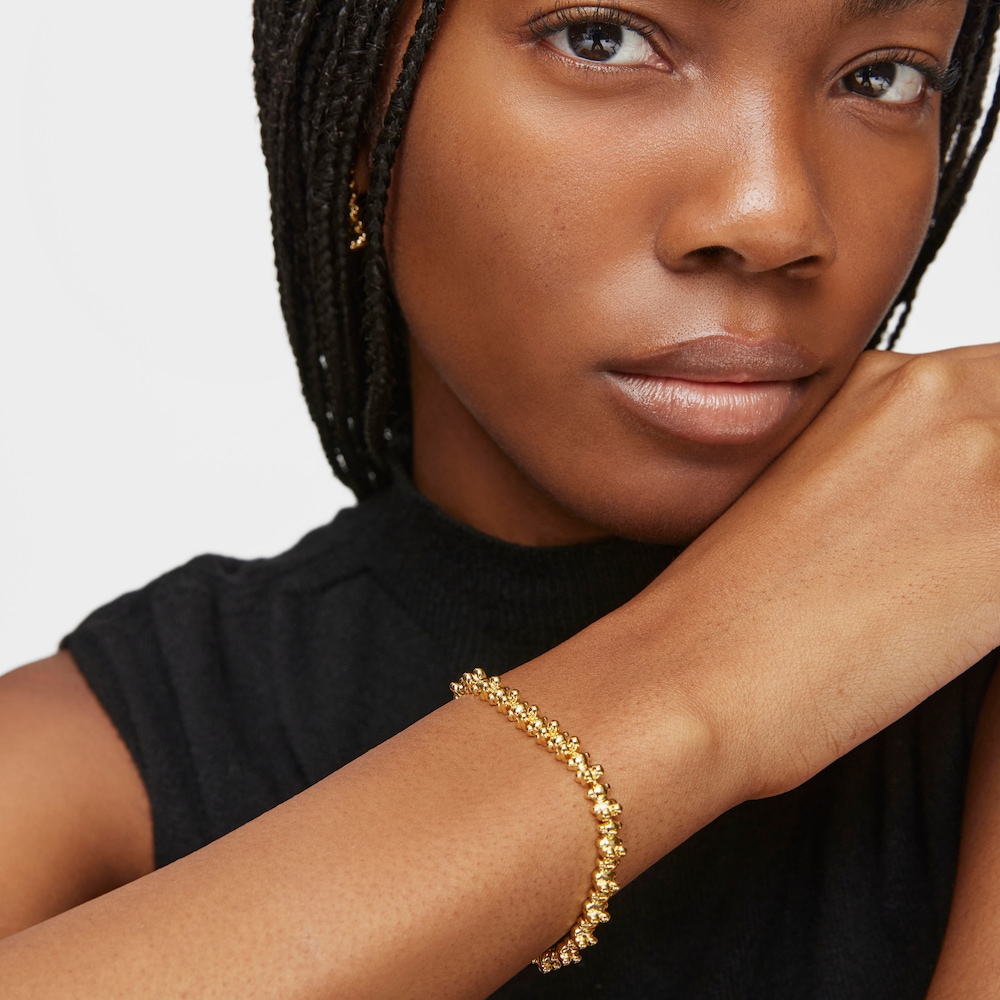 Retiazkov&yacute; N&aacute;ramok s&nbsp;18&nbsp;kt pozl&aacute;ten&iacute;m na striebre a&nbsp;mot&iacute;vmi medved&iacute;ka Bold Bear