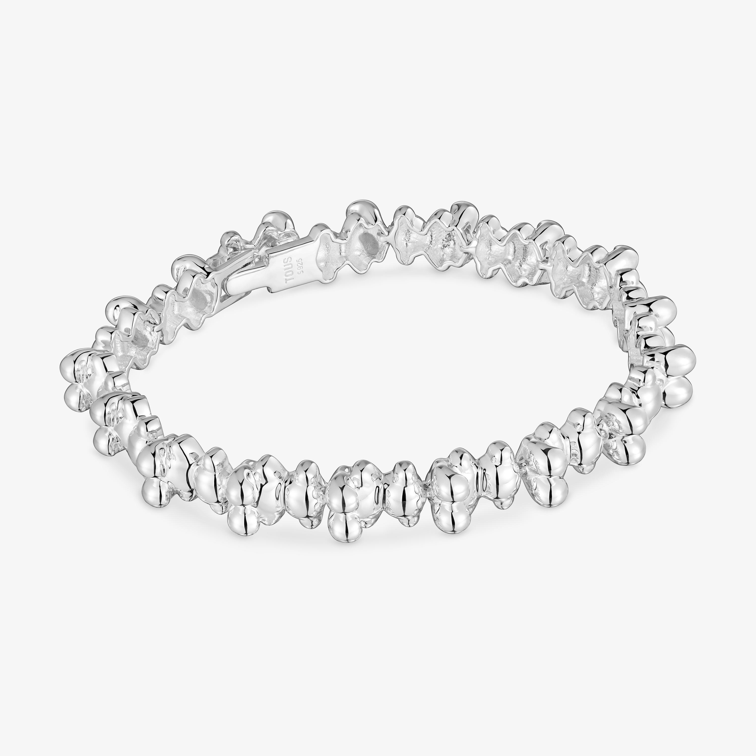 Large silver chain Bracelet with large bear motifs Bold Bear