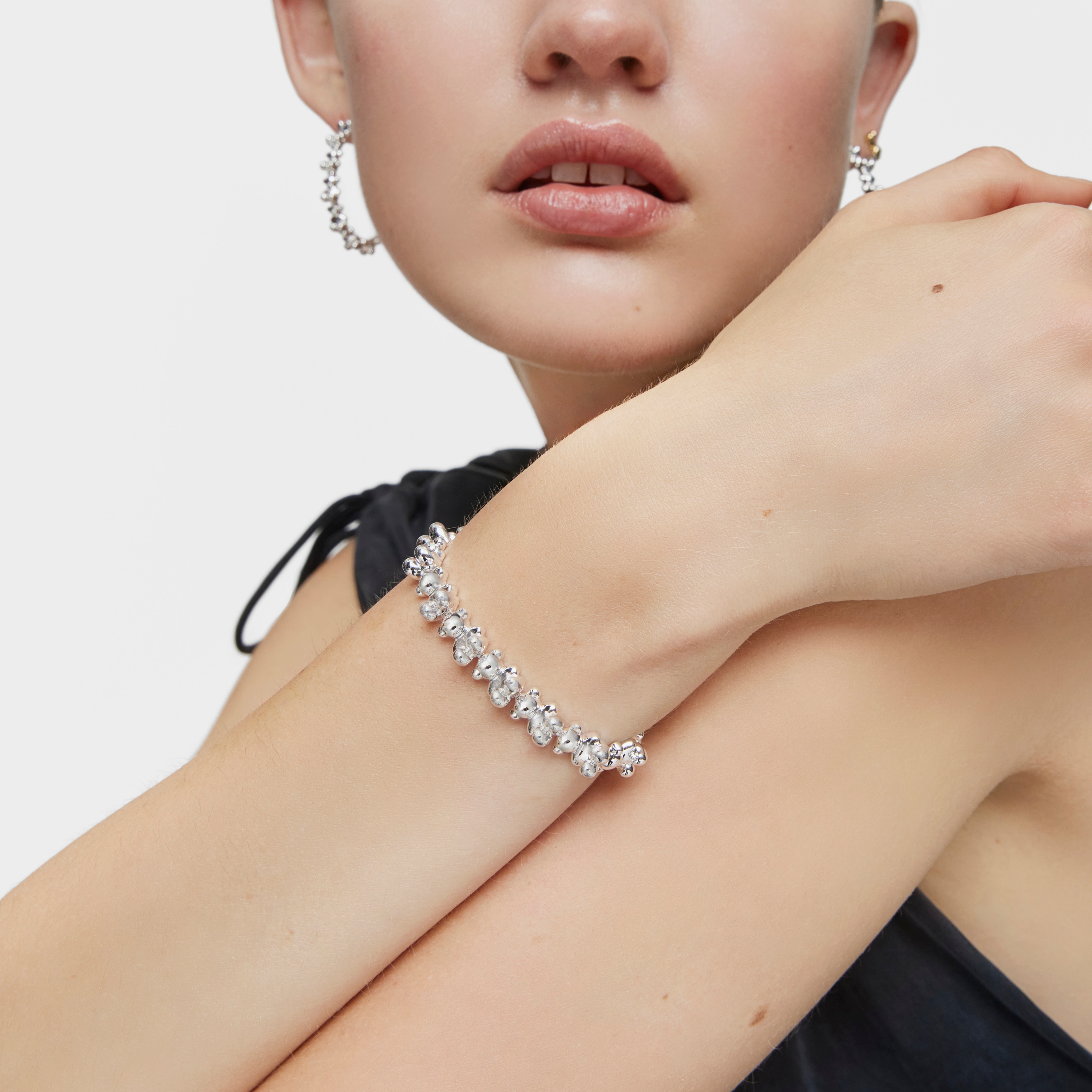 Large silver chain Bracelet with large bear motifs Bold Bear