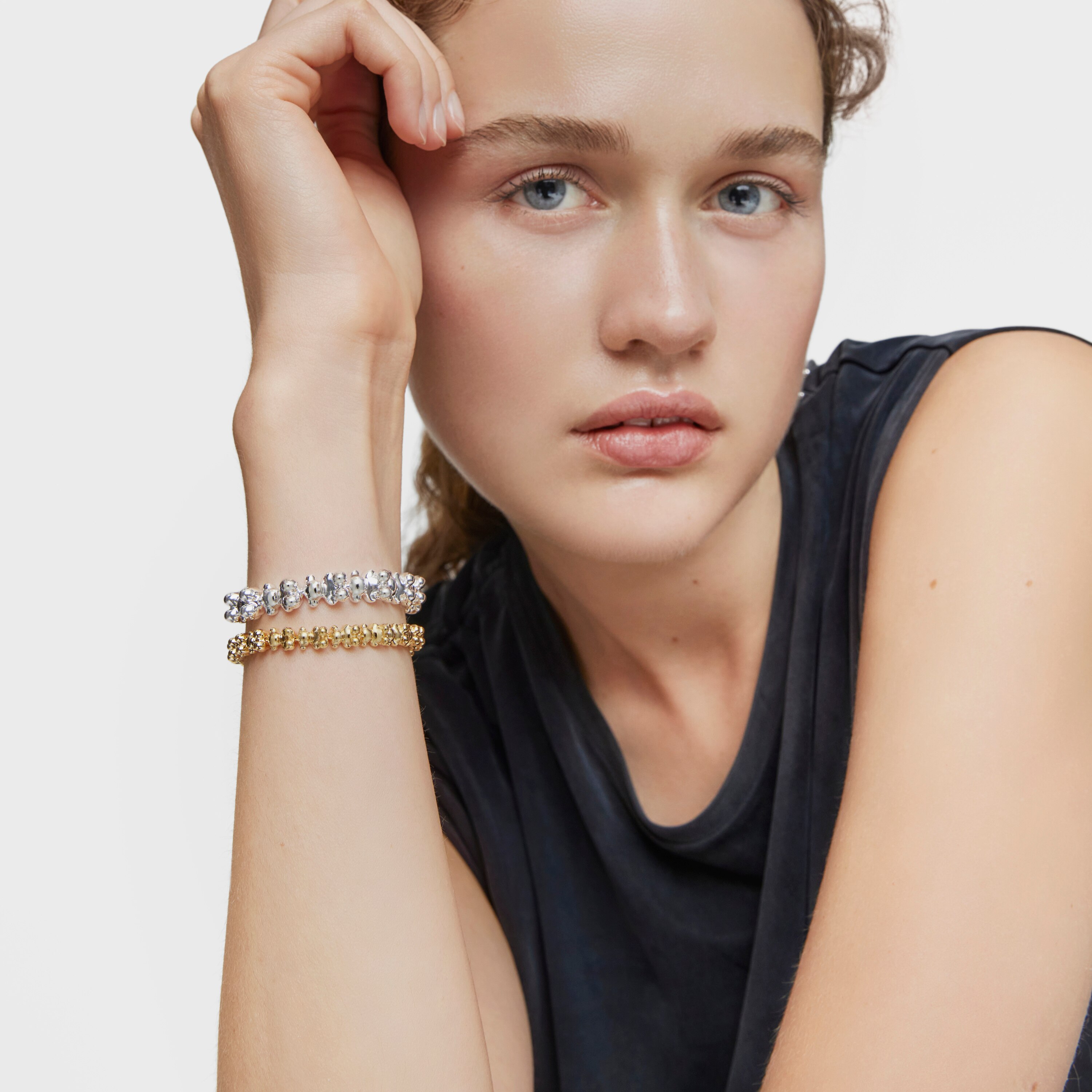 Large silver chain Bracelet with large bear motifs Bold Bear