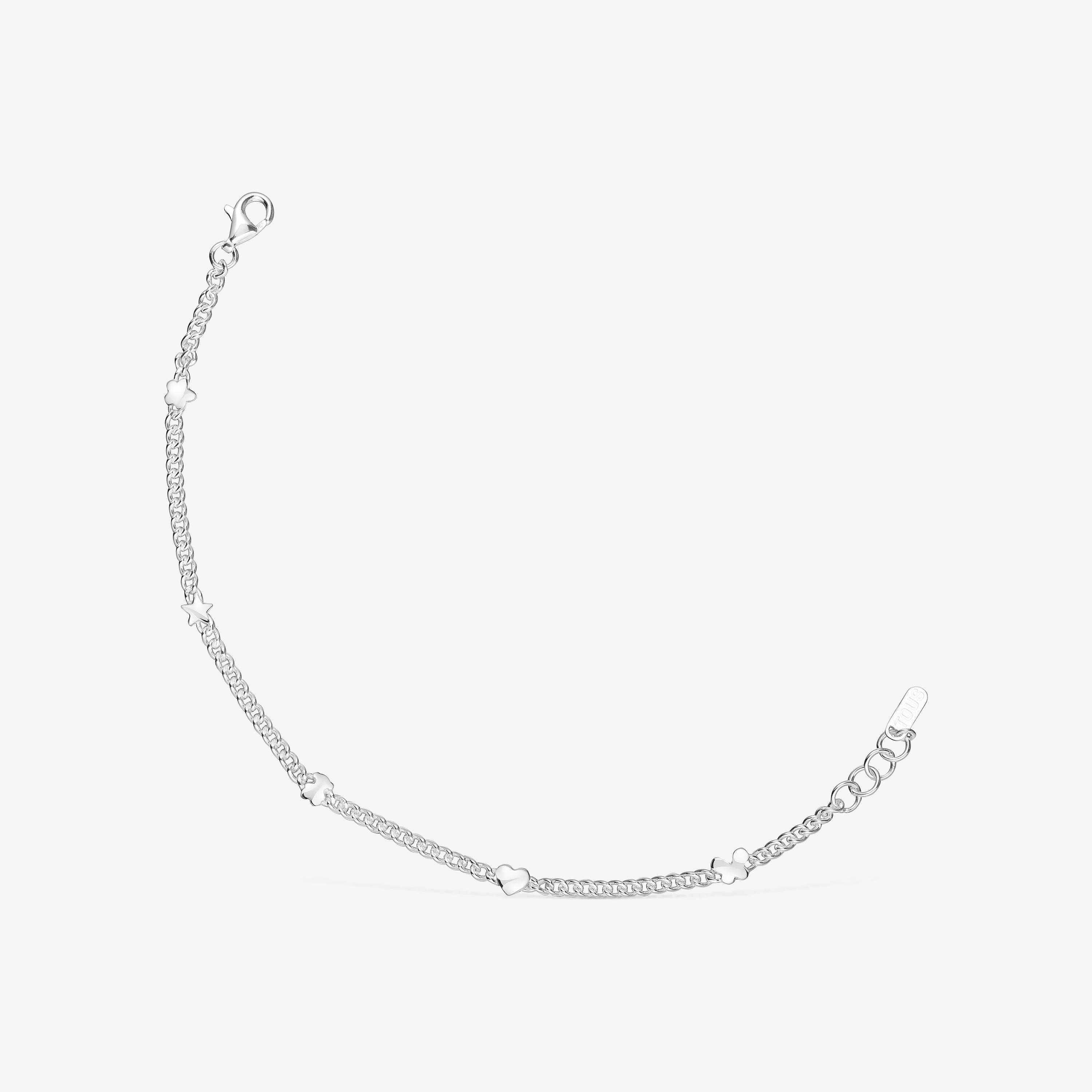 Silver Chain bracelet with motifs Bold Motif