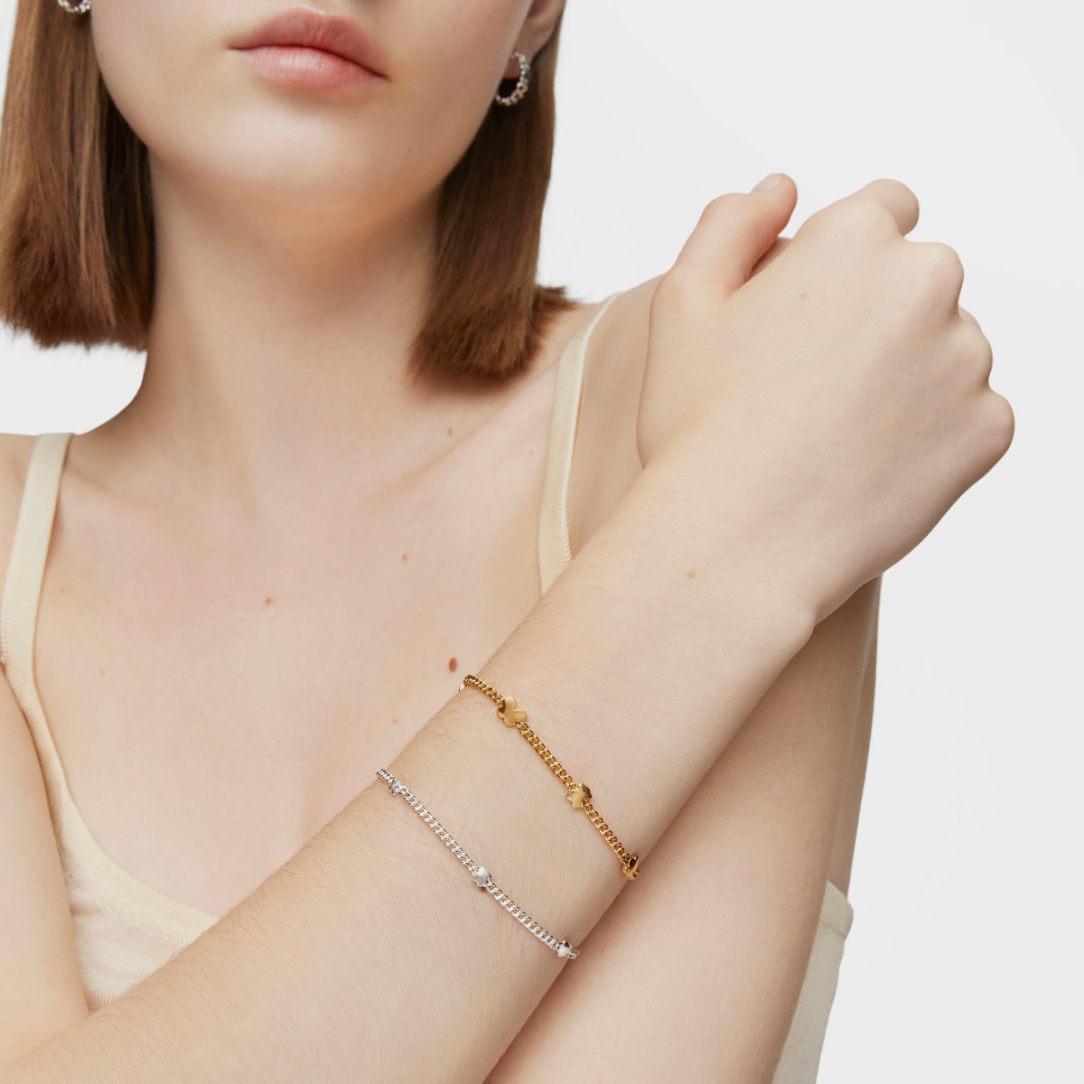 Silver Chain bracelet with motifs Bold Motif