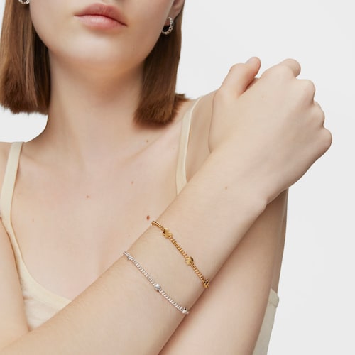 Silver Chain bracelet with motifs Bold Motif