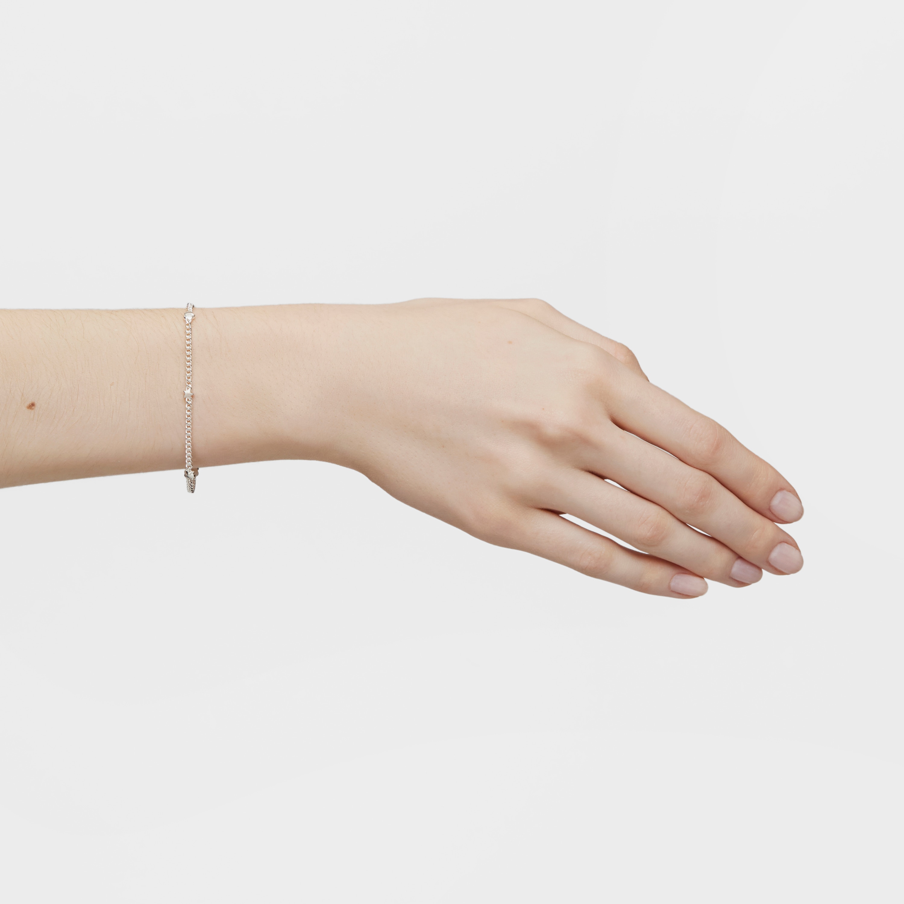 Silver Chain bracelet with motifs Bold Motif