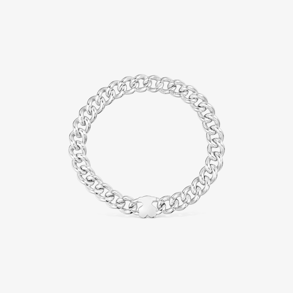 Pulsera cadena de plata motivo oso Bold Motif