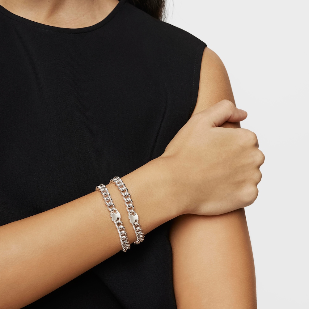Pulsera cadena de plata motivo oso Bold Motif