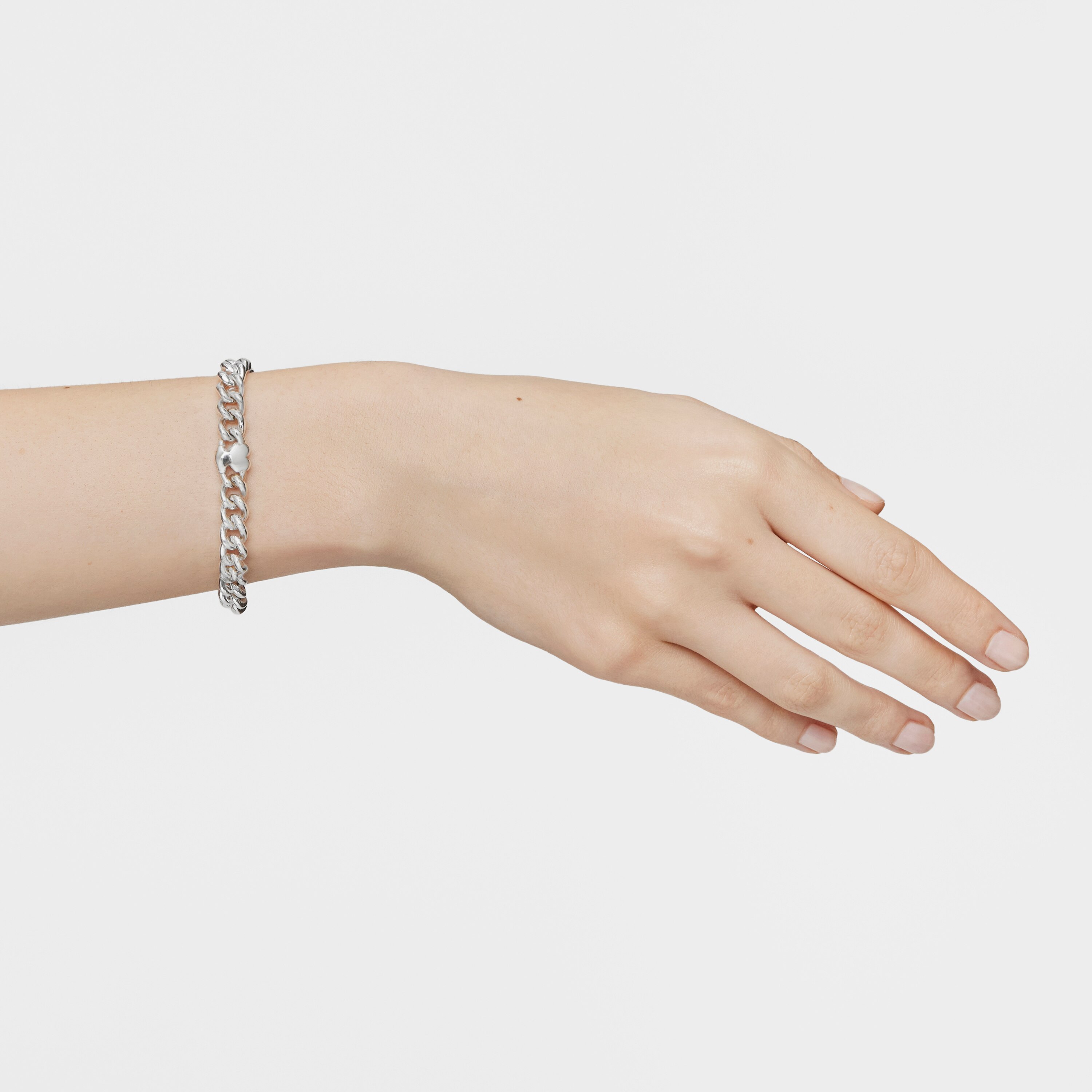 Silver bear-motif Chain bracelet Bold Motif