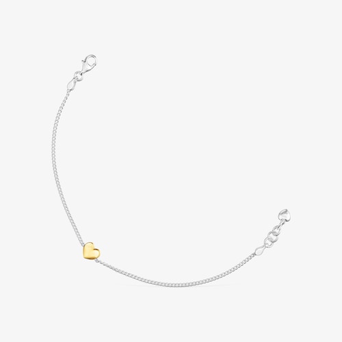 Bracelet cha&icirc;ne c&oelig;ur bicolore My Other Half