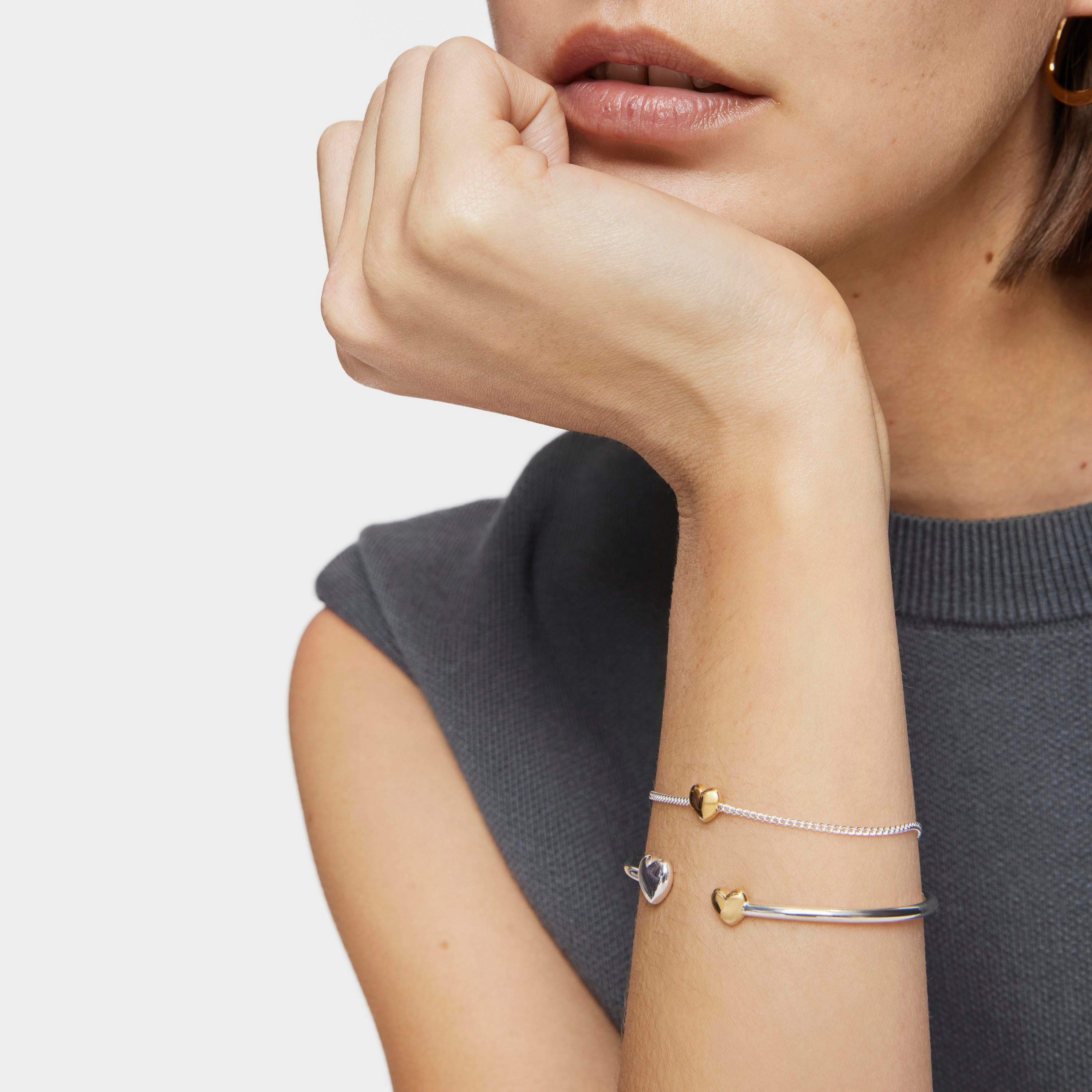 Two-tone heart Chain bracelet My Other Half