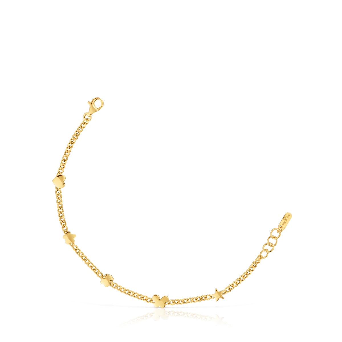 18kt gold plating over silver Chain bracelet with motifs Bold Motif