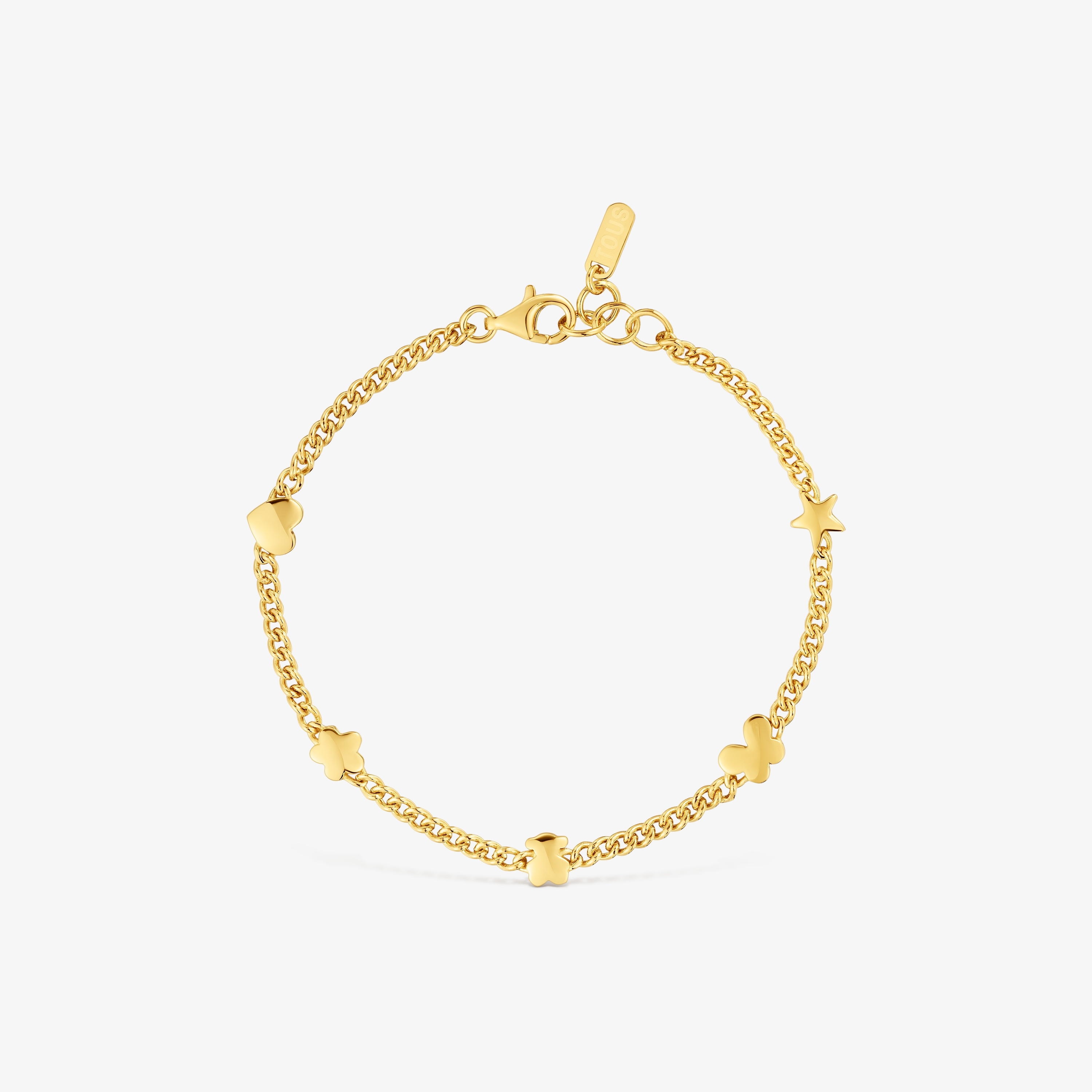 18K gold vermeil Chain bracelet with motifs Bold Motif