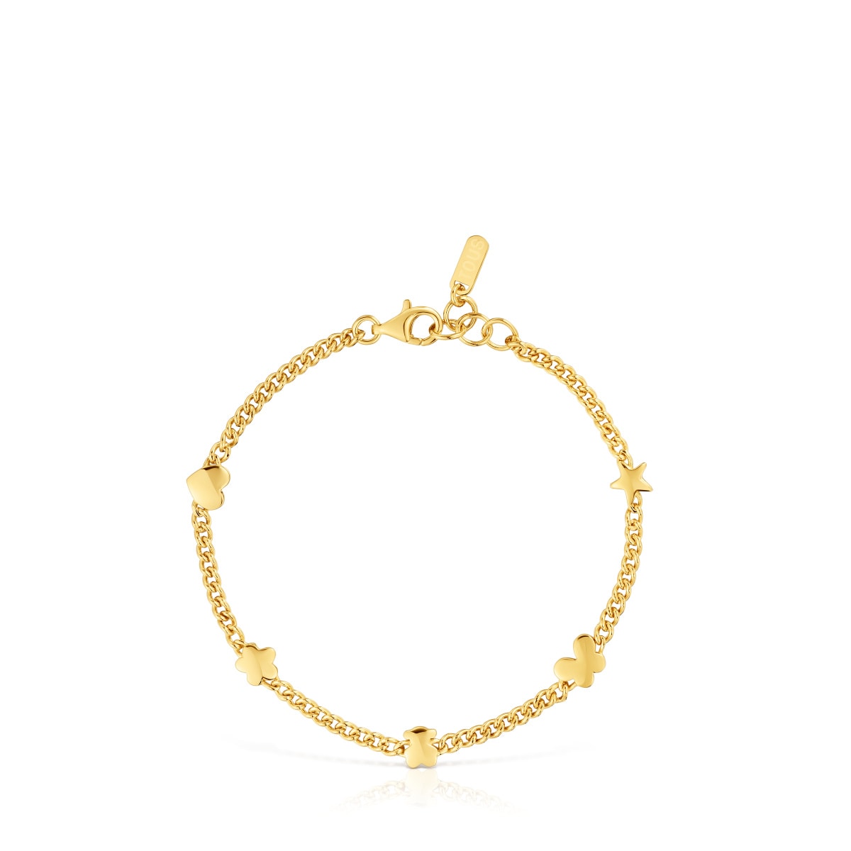 18kt gold plating over silver Chain bracelet with motifs Bold Motif