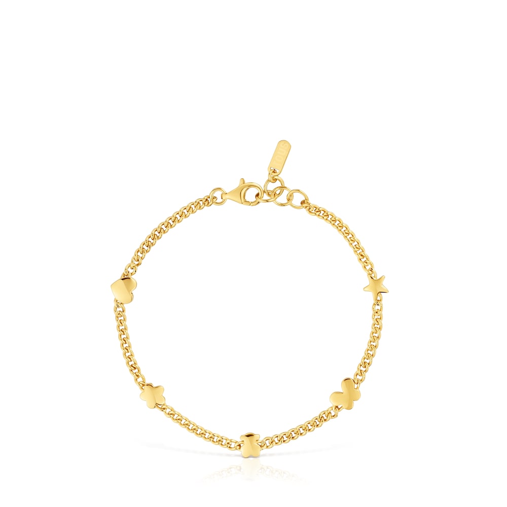 Pulsera cadena con baño de oro 18 kt sobre plata motivos Bold Motif Pulsera cadena con baño de oro 18 kt sobre plata motivos Bold Motif