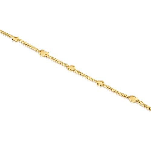 18kt gold plating over silver Chain bracelet with motifs Bold Motif