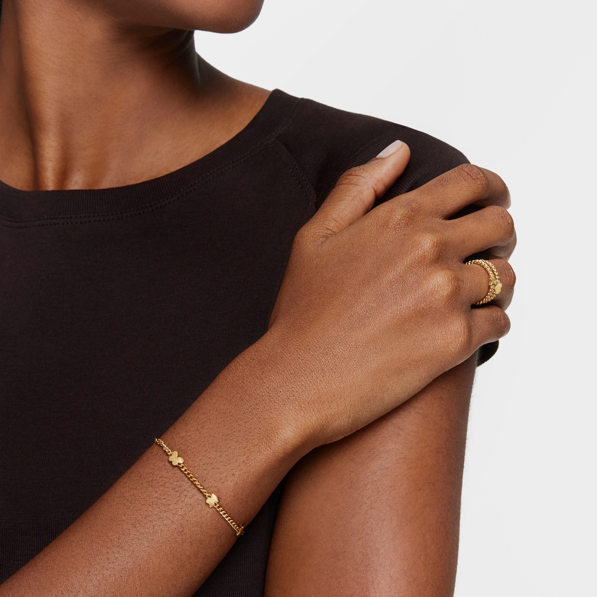 18kt gold plating over silver Chain bracelet with motifs Bold Motif