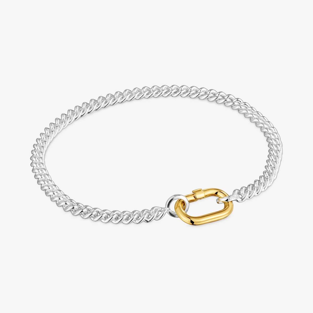 Tous - Pulsera De Plata Con Anilla Bicolor Hold Oval - Bicolor