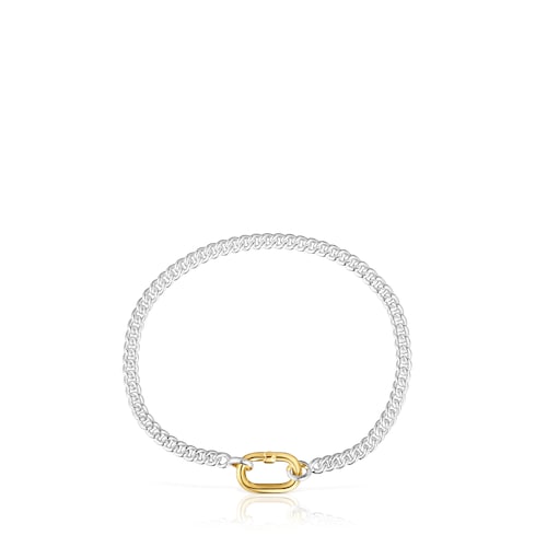 Silver Bracelet with two-tone ring Hold Oval