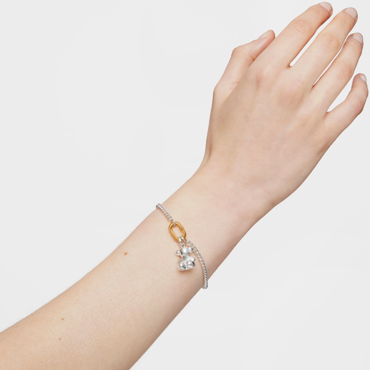 Silver Bracelet with two-tone ring Hold Oval
