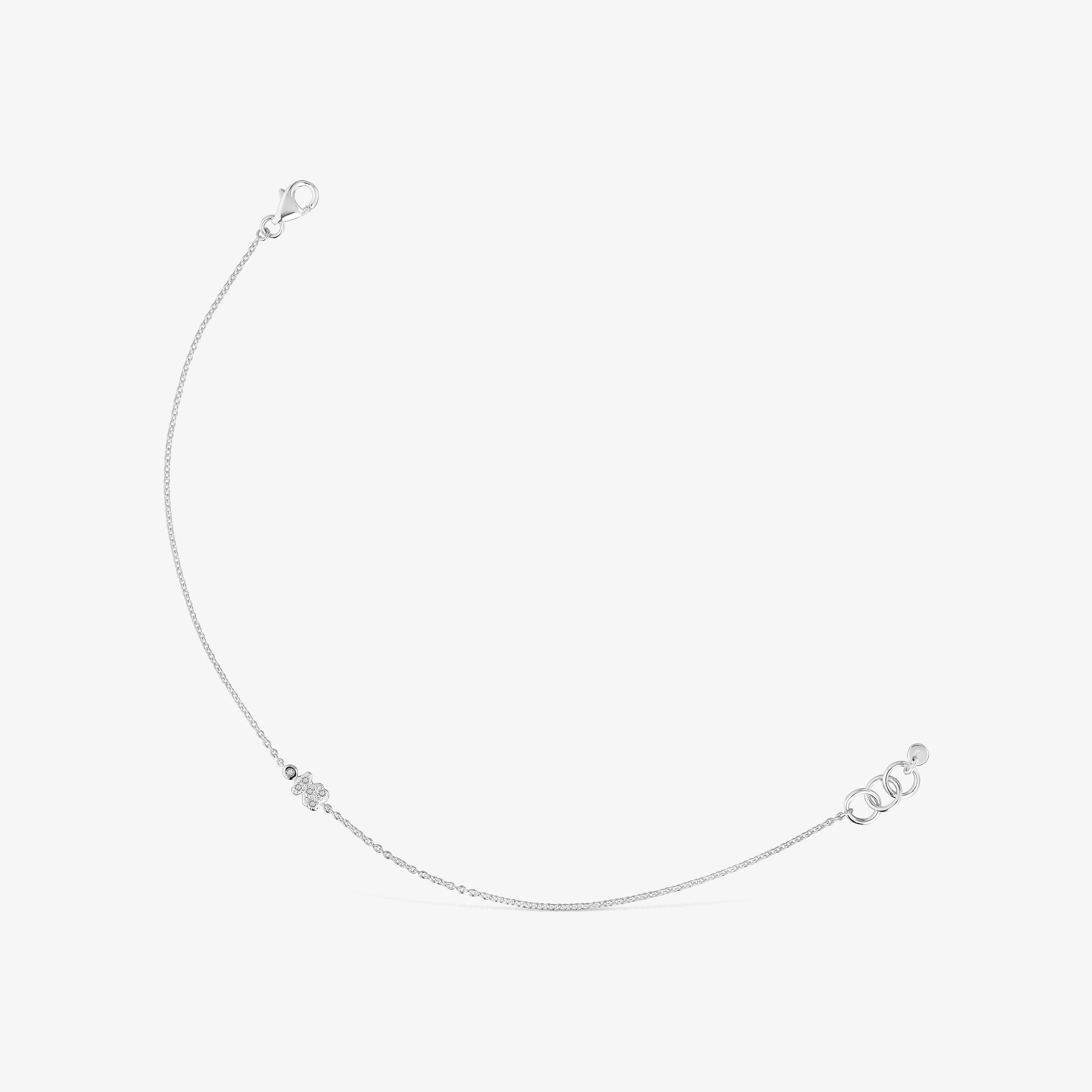 18K white- gold bear Chain bracelet with diamonds TOUS Grain