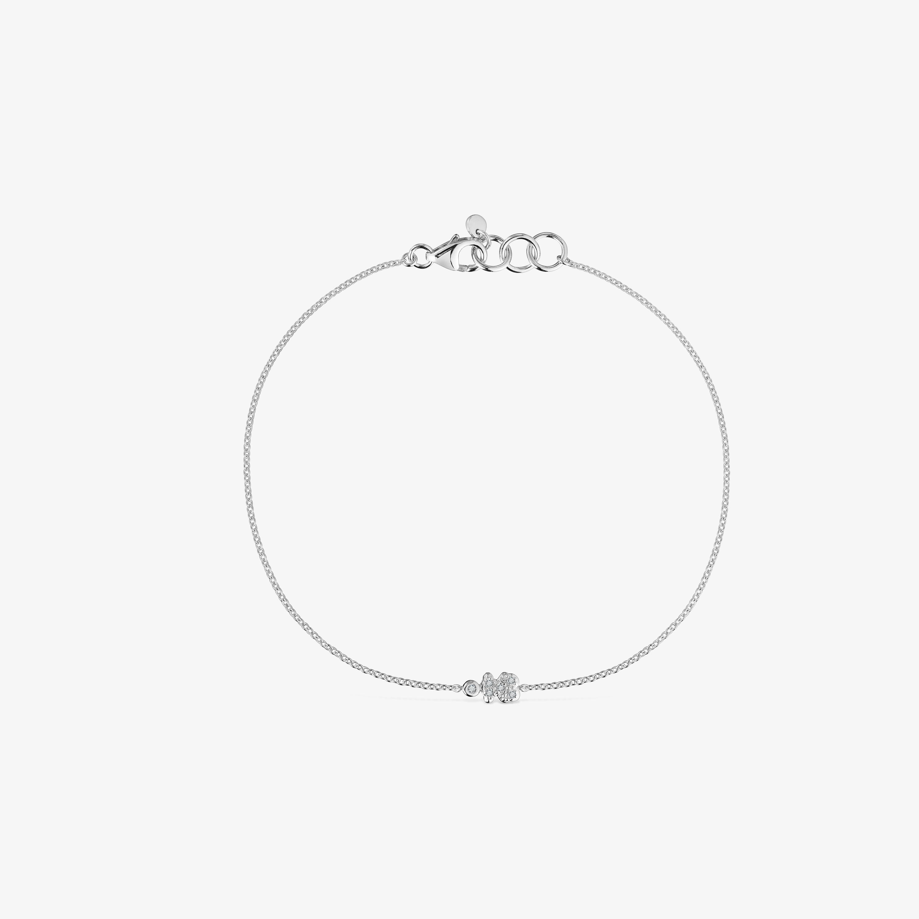 18K white- gold bear Chain bracelet with diamonds TOUS Grain