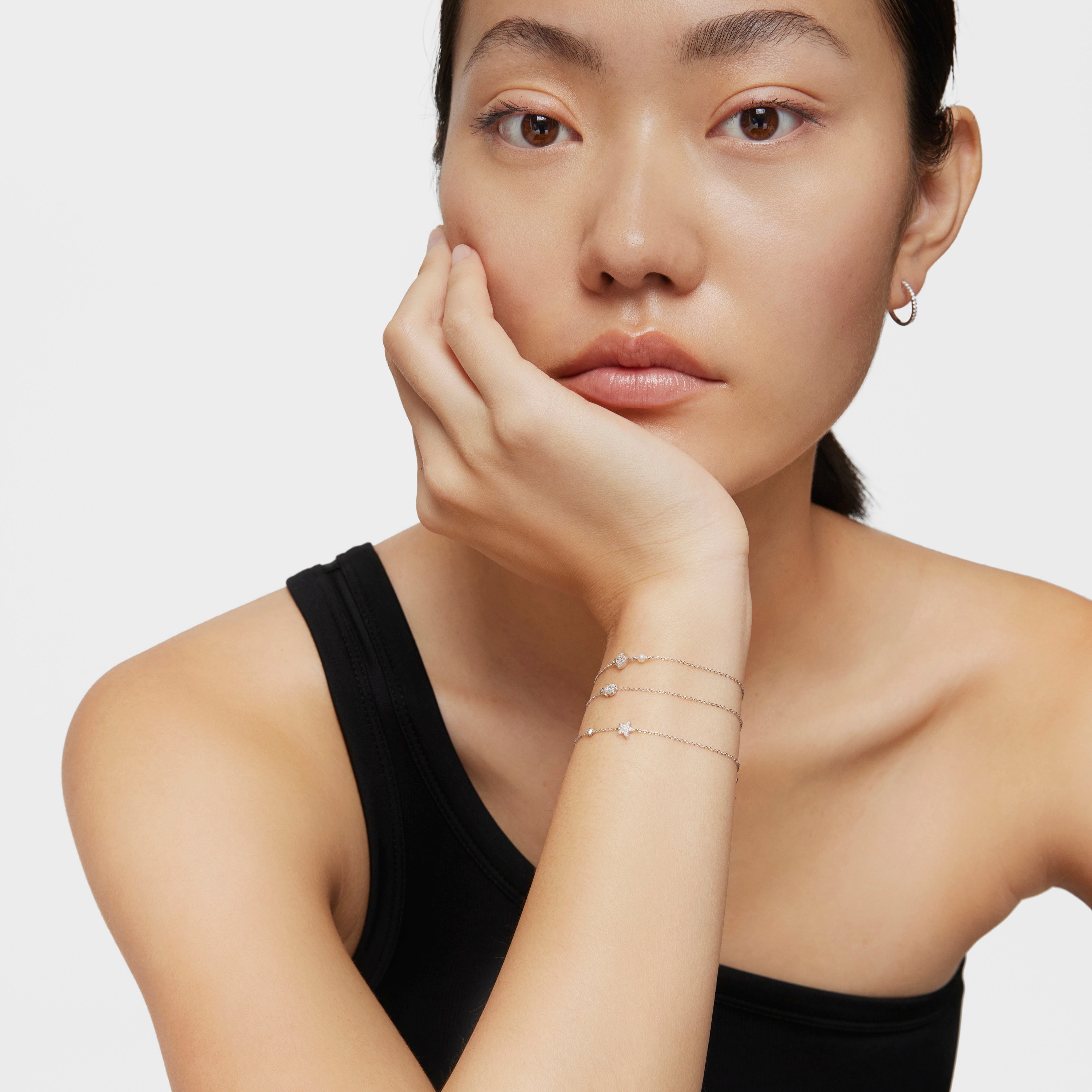 18K white- gold bear Chain bracelet with diamonds TOUS Grain