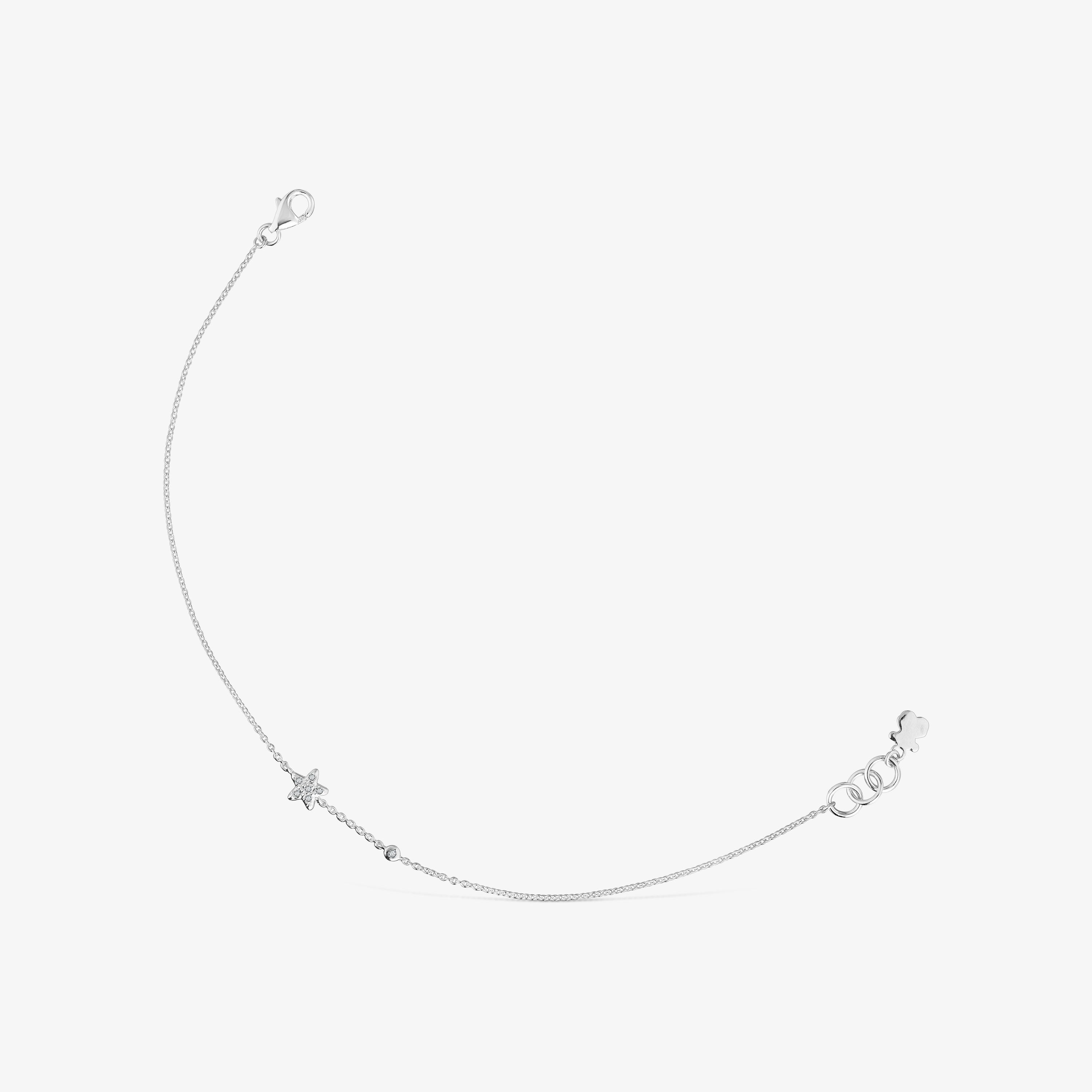 18K white- gold star Chain bracelet with diamonds TOUS Grain